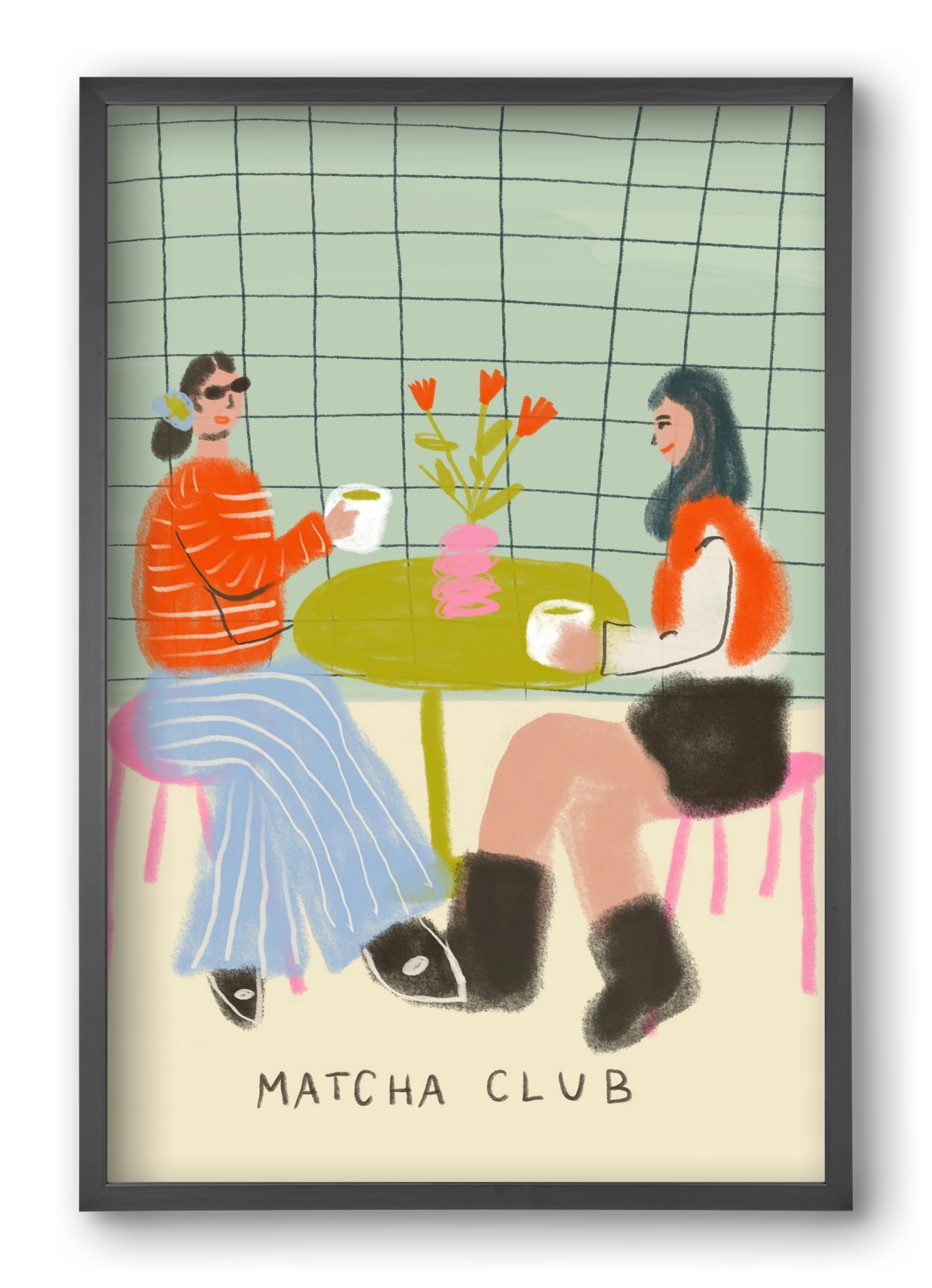 Matcha Club, 40x60 cm (40x60 cm), Fekete keret