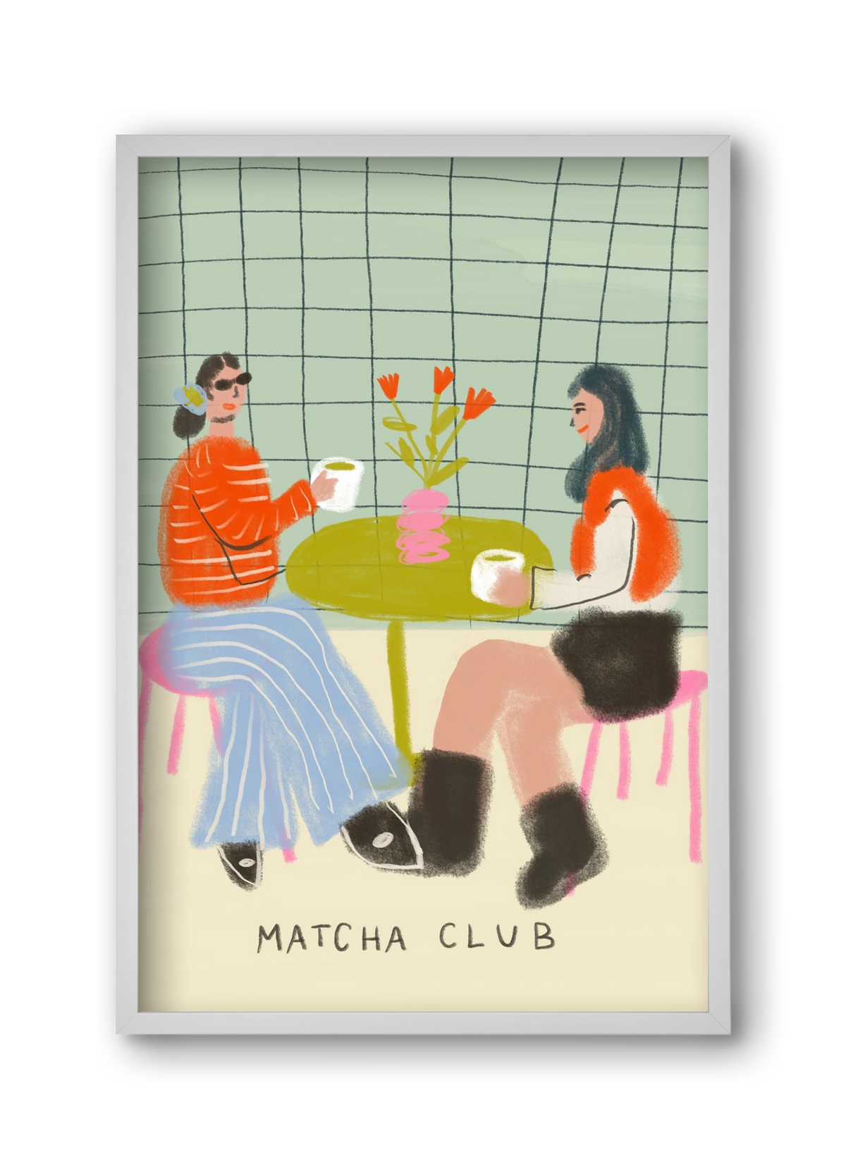 Matcha Club, 30x45 cm (30x45 cm), Fehér keret