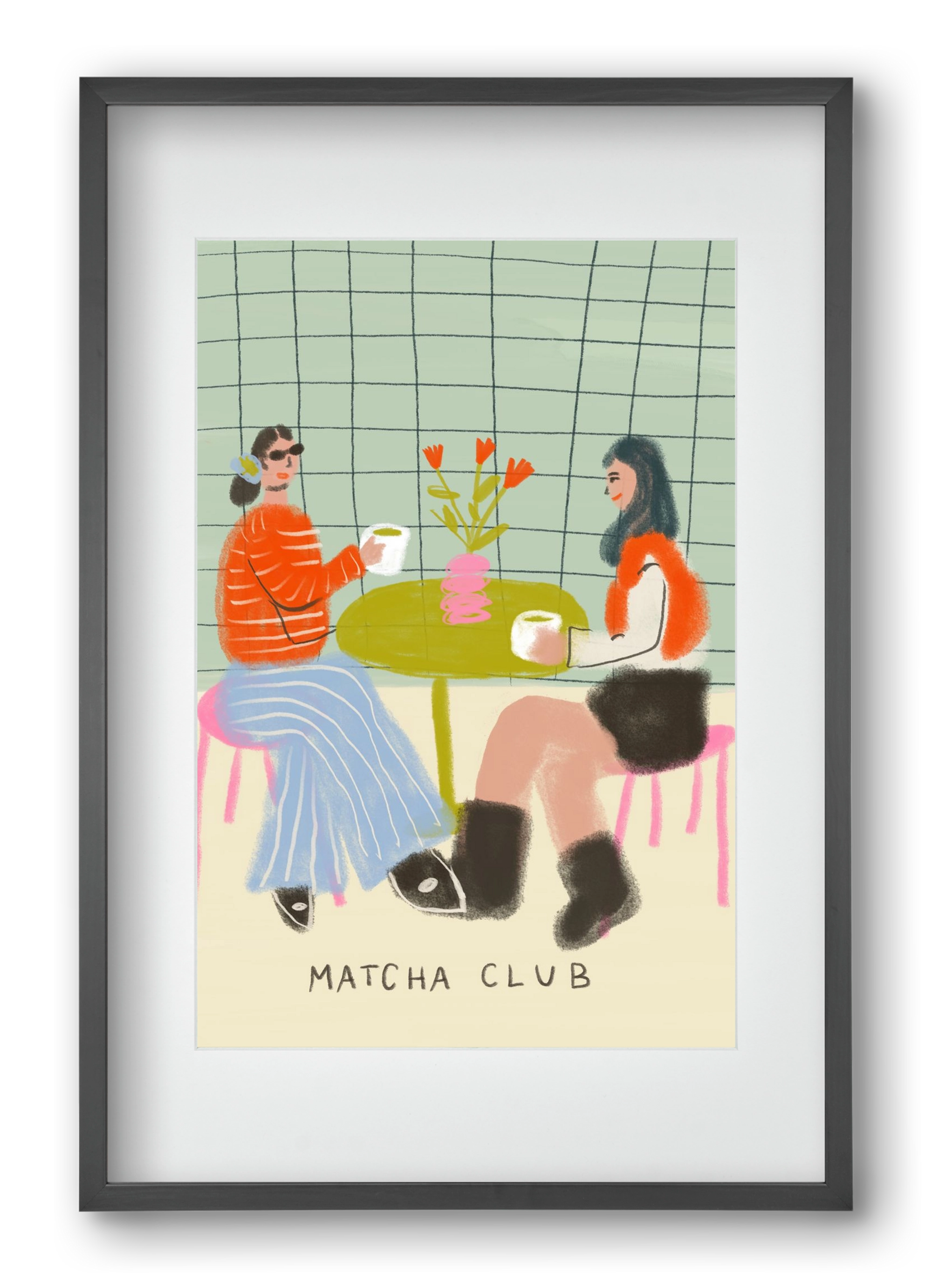 Matcha Club, 40x60 cm (30x45 cm), Fekete keret, paszpartuval