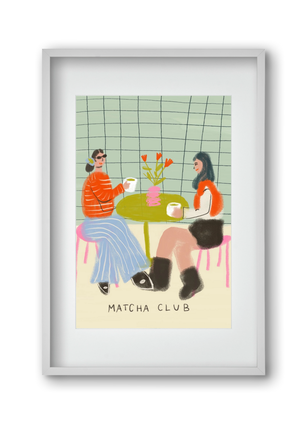 Matcha Club, 30x45 cm (20x30 cm), Fehér keret, paszpartuval