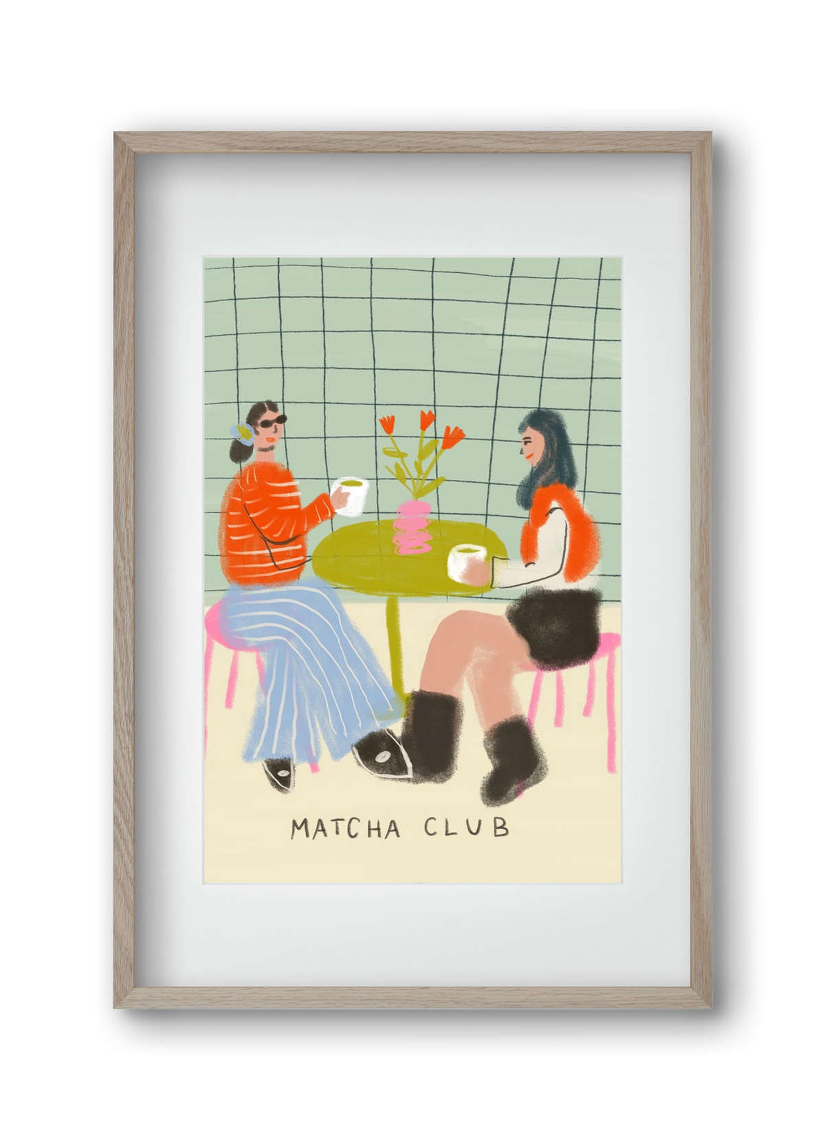 Matcha Club, 30x45 cm (20x30 cm), Tölgy keret, paszpartuval
