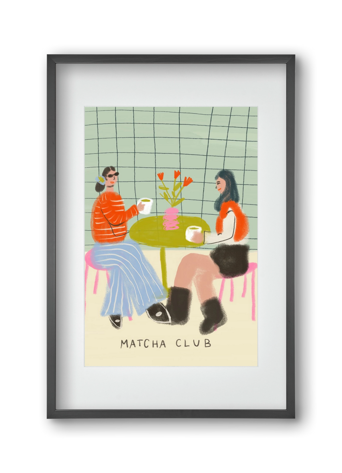 Matcha Club, 30x45 cm (20x30 cm), Fekete keret, paszpartuval