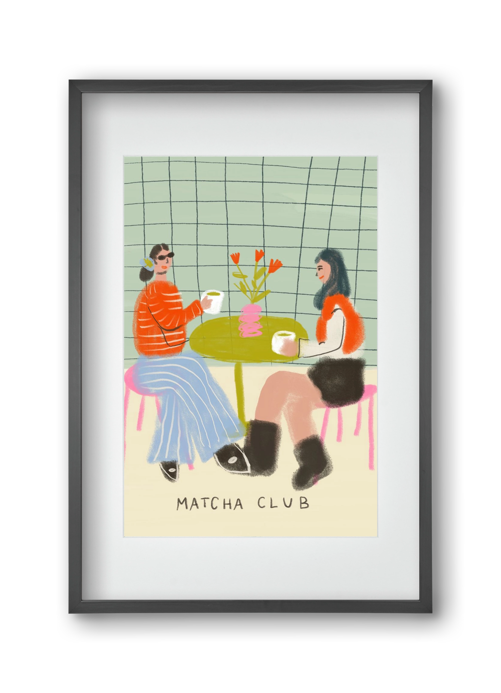 Matcha Club, 30x45 cm (20x30 cm), Fekete keret, paszpartuval