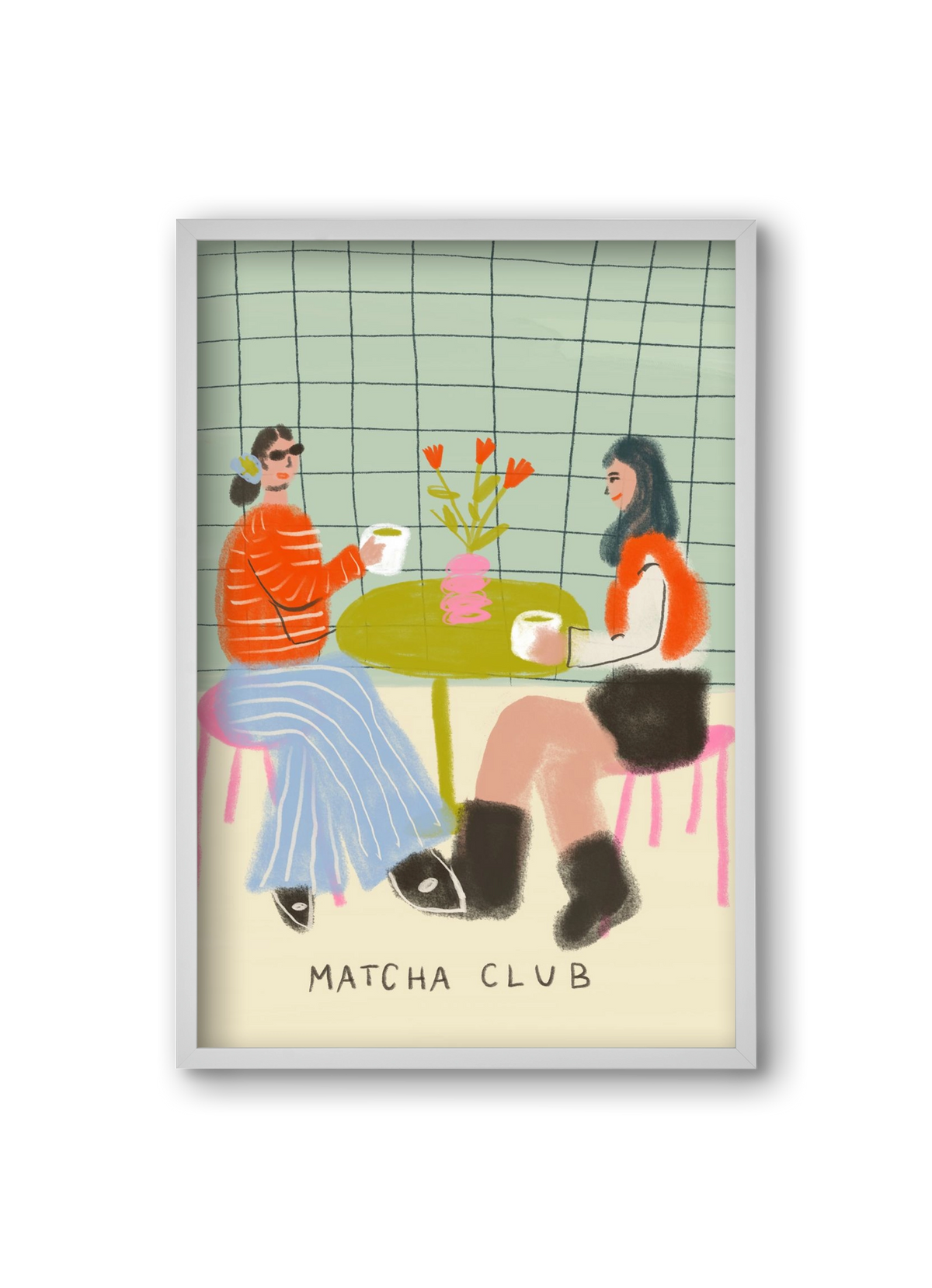 Matcha Club, 20x30 cm (20x30 cm), Fehér keret