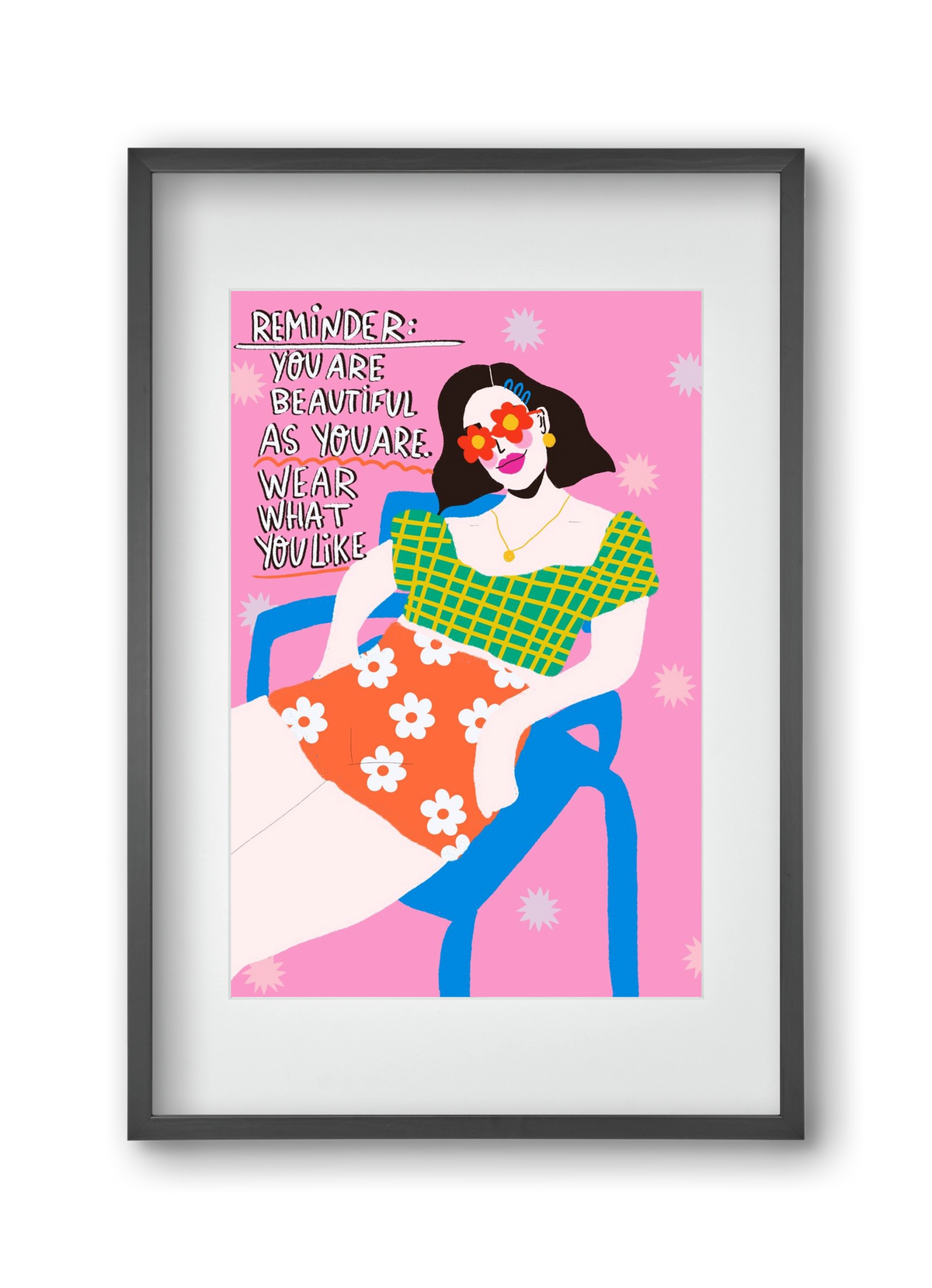 Wear what you like , 30x45 cm (20x30 cm), Fekete keret, paszpartuval