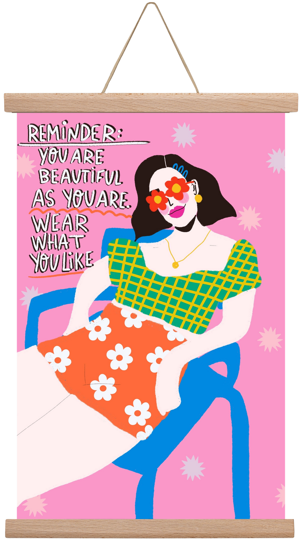 Wear what you like , 30x45 cm (30x45 cm), Tölgy akasztó