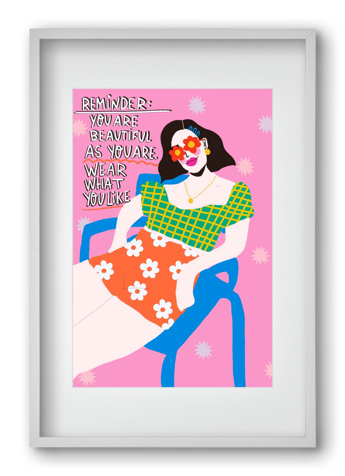 Wear what you like , 40x60 cm (30x45 cm), Fehér keret, paszpartuval