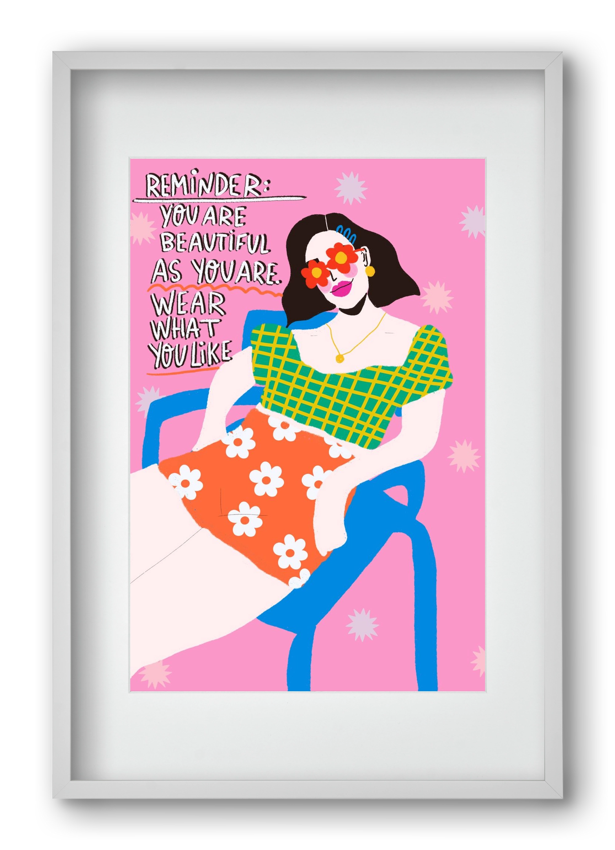 Wear what you like , 40x60 cm (30x45 cm), Fehér keret, paszpartuval