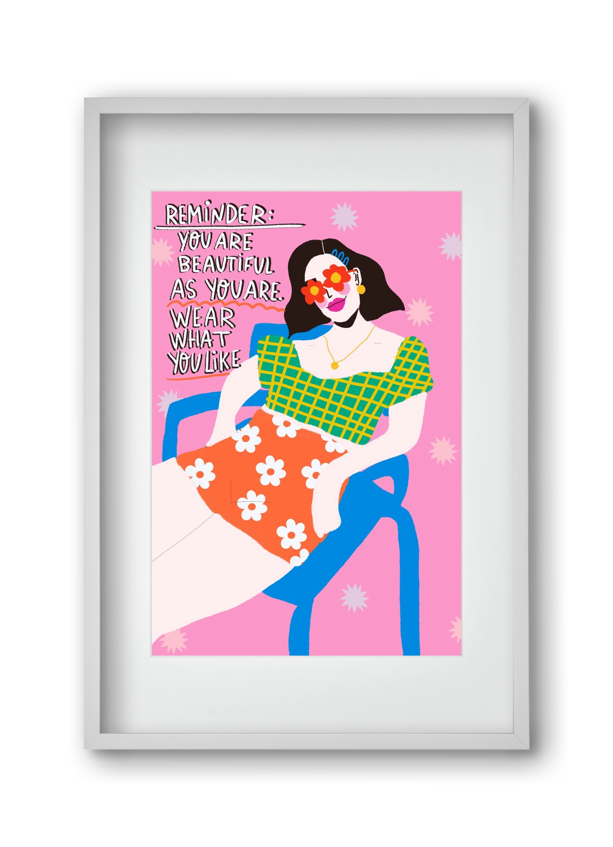 Wear what you like , 30x45 cm (20x30 cm), Fehér keret, paszpartuval