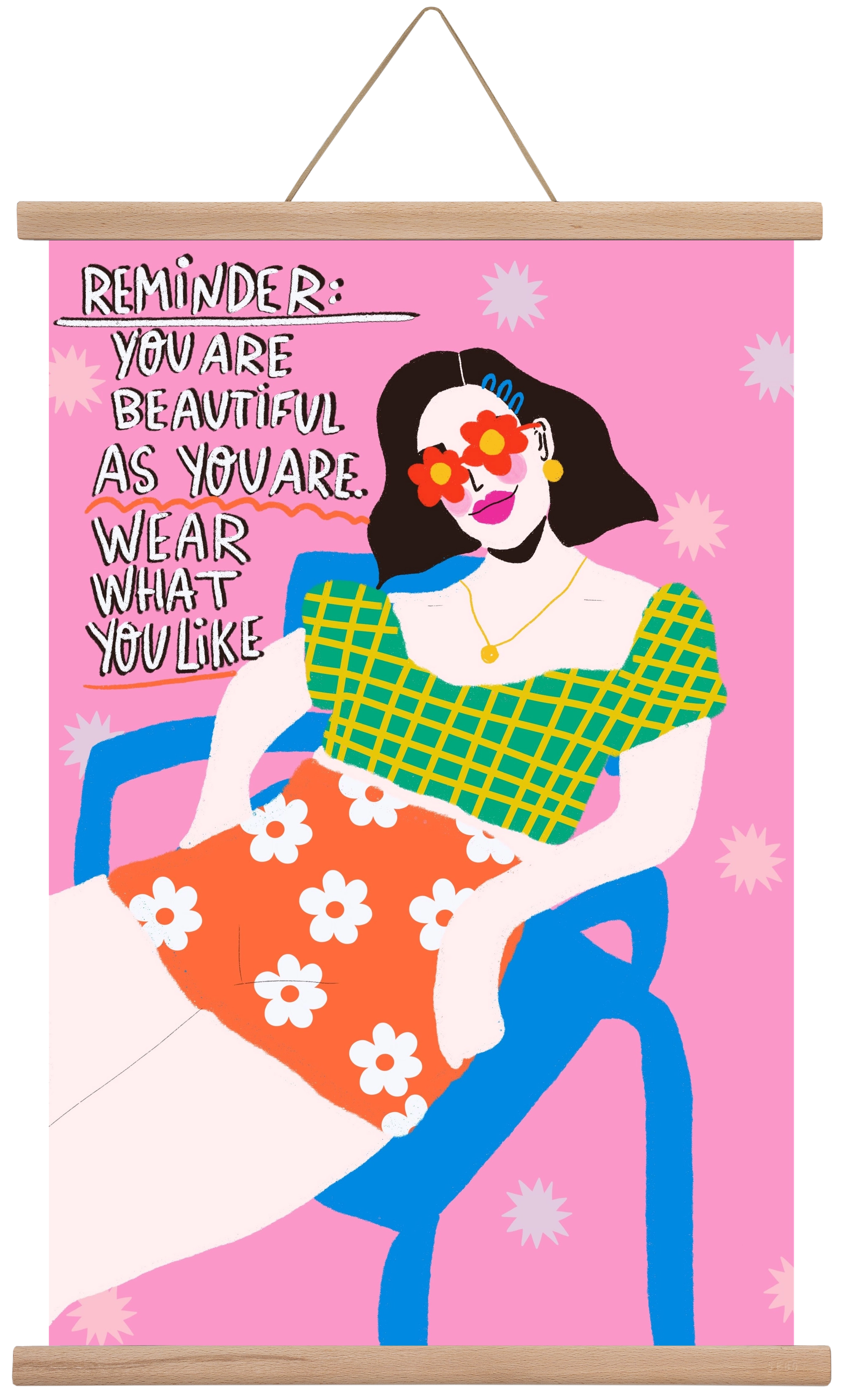 Wear what you like , 40x60 cm (40x60 cm), Tölgy akasztó