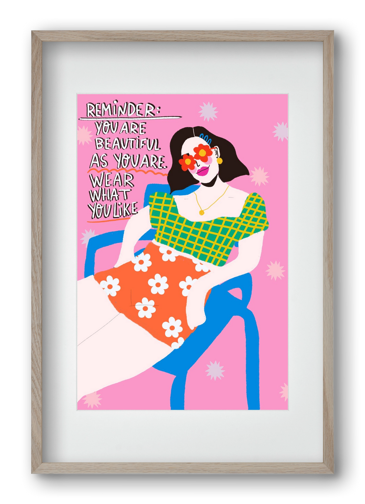 Wear what you like , 40x60 cm (30x45 cm), Tölgy keret, paszpartuval