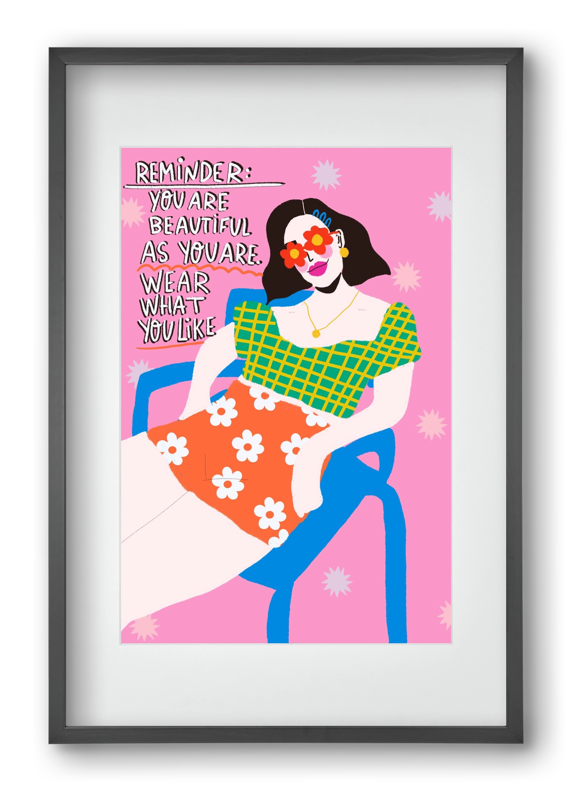 Wear what you like , 40x60 cm (30x45 cm), Fekete keret, paszpartuval