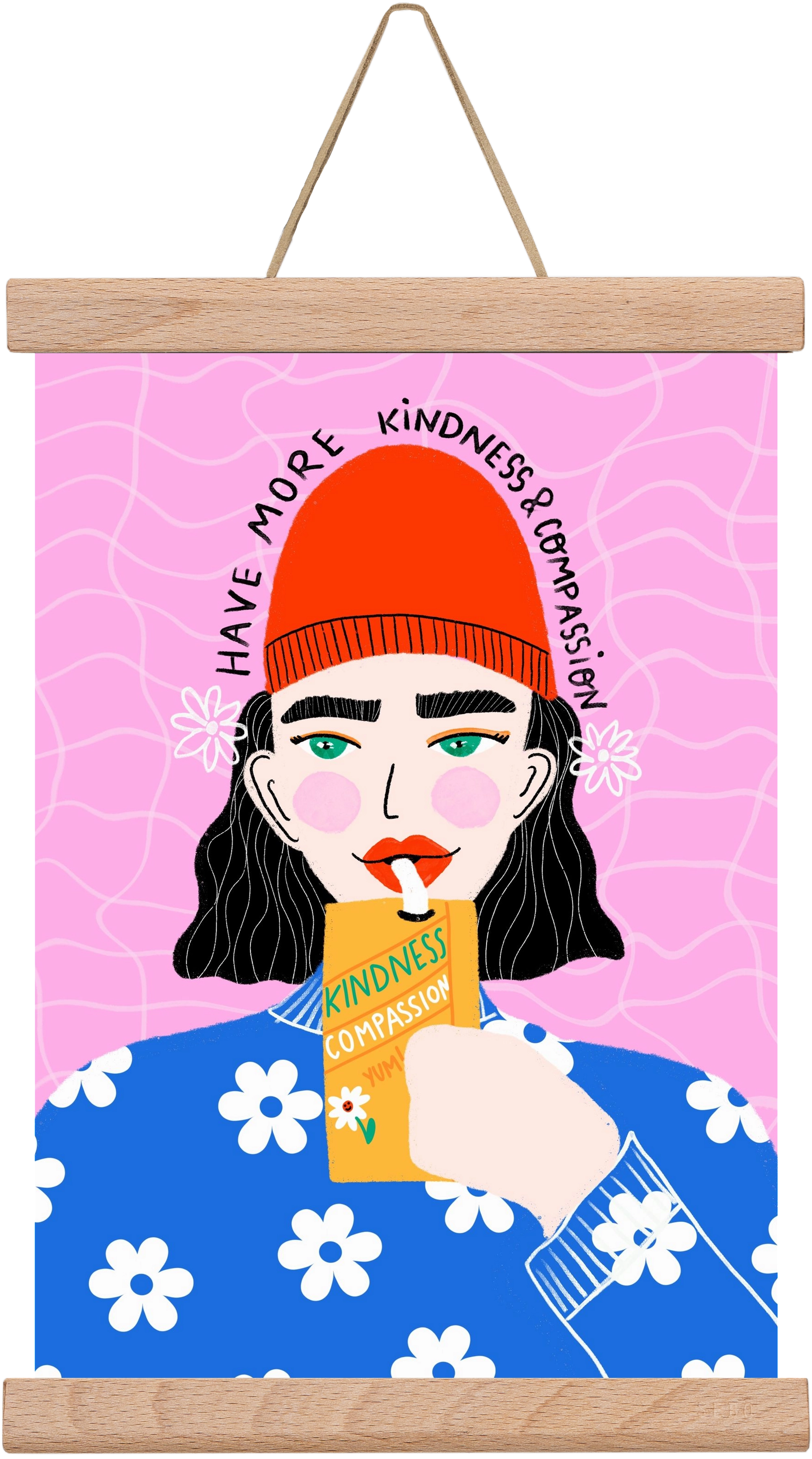 More kindness and compassion , 20x30 cm (20x30 cm), Tölgy akasztó