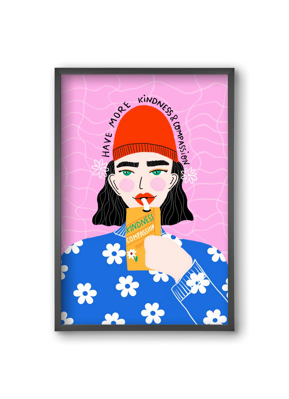 More kindness and compassion , 20x30 cm (20x30 cm), Fekete keret