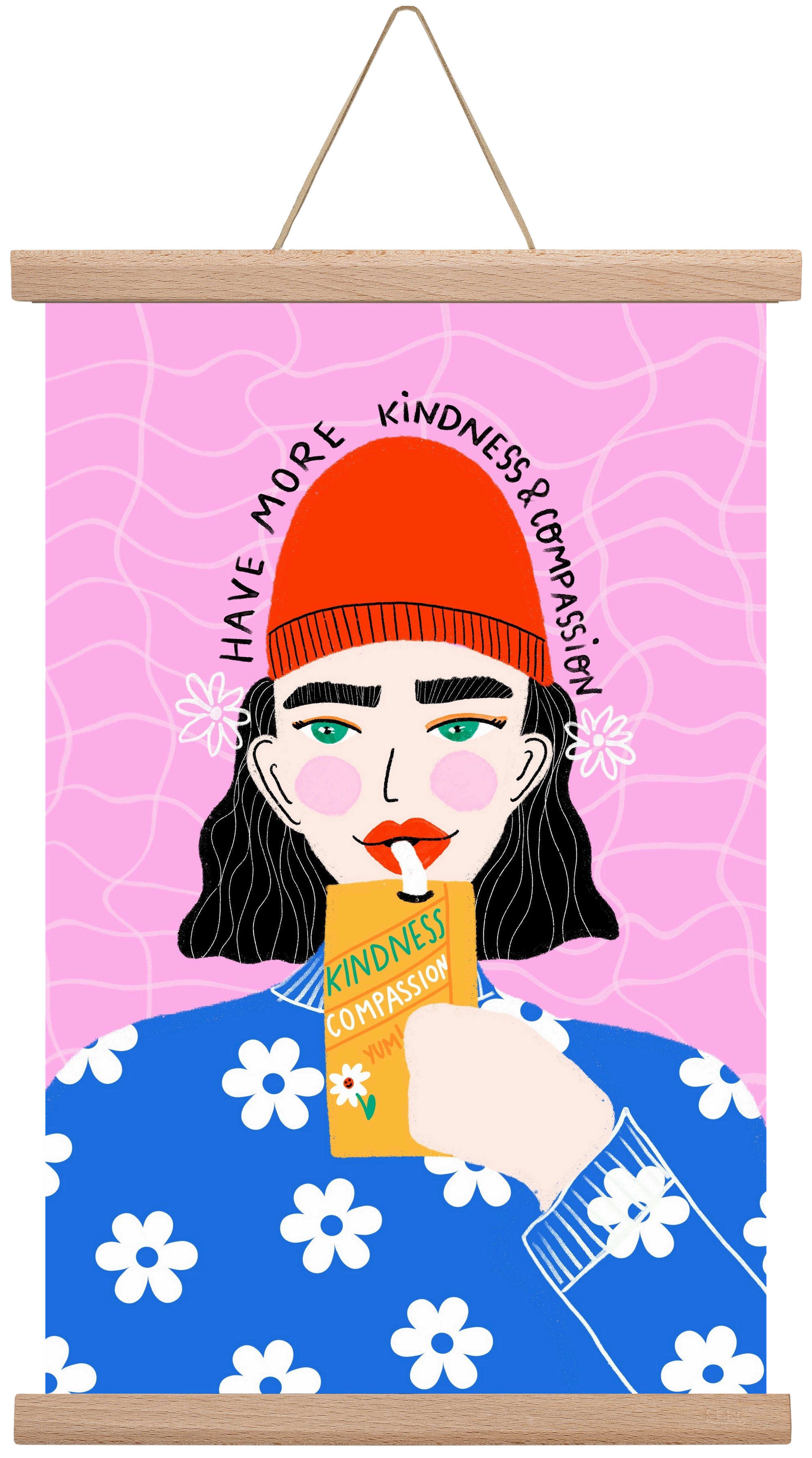 More kindness and compassion , 30x45 cm (30x45 cm), Tölgy akasztó