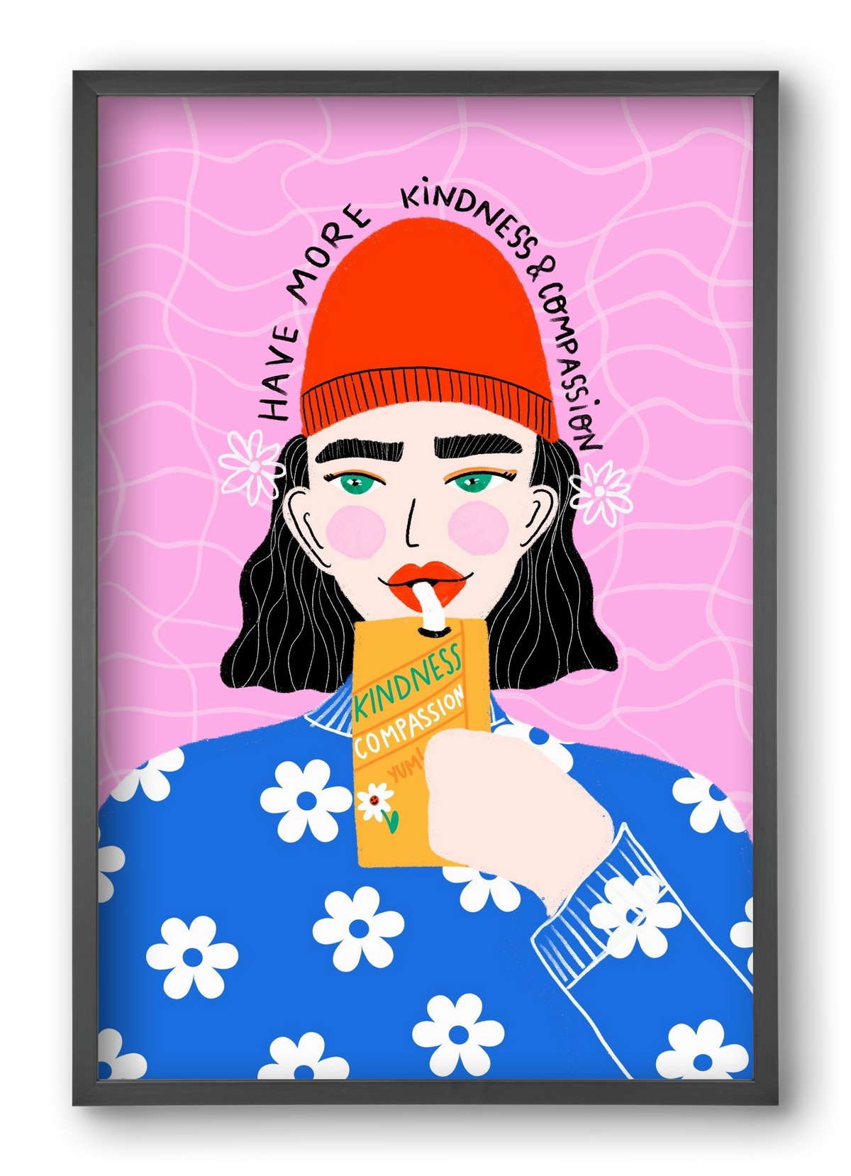 More kindness and compassion , 40x60 cm (40x60 cm), Fekete keret