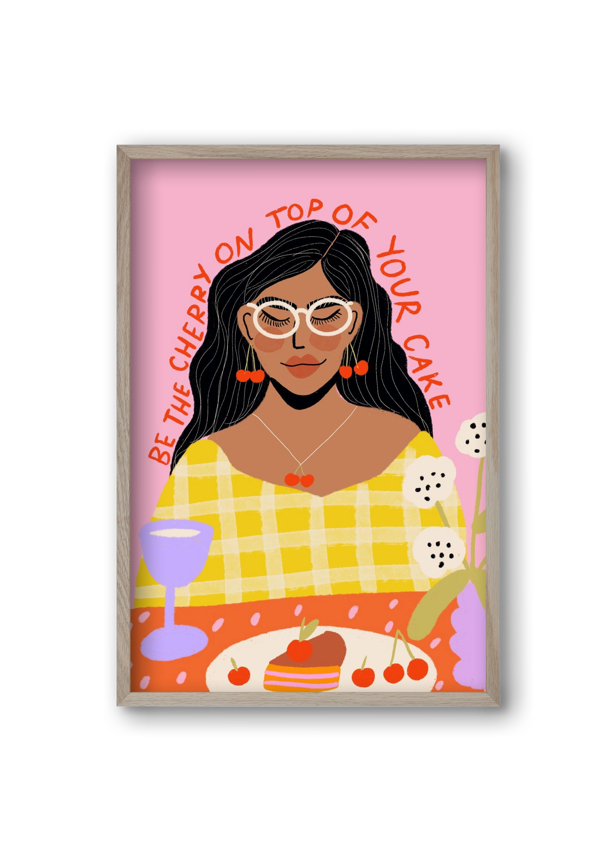 Be the cherry on your own cake , 20x30 cm (20x30 cm), Tölgy keret