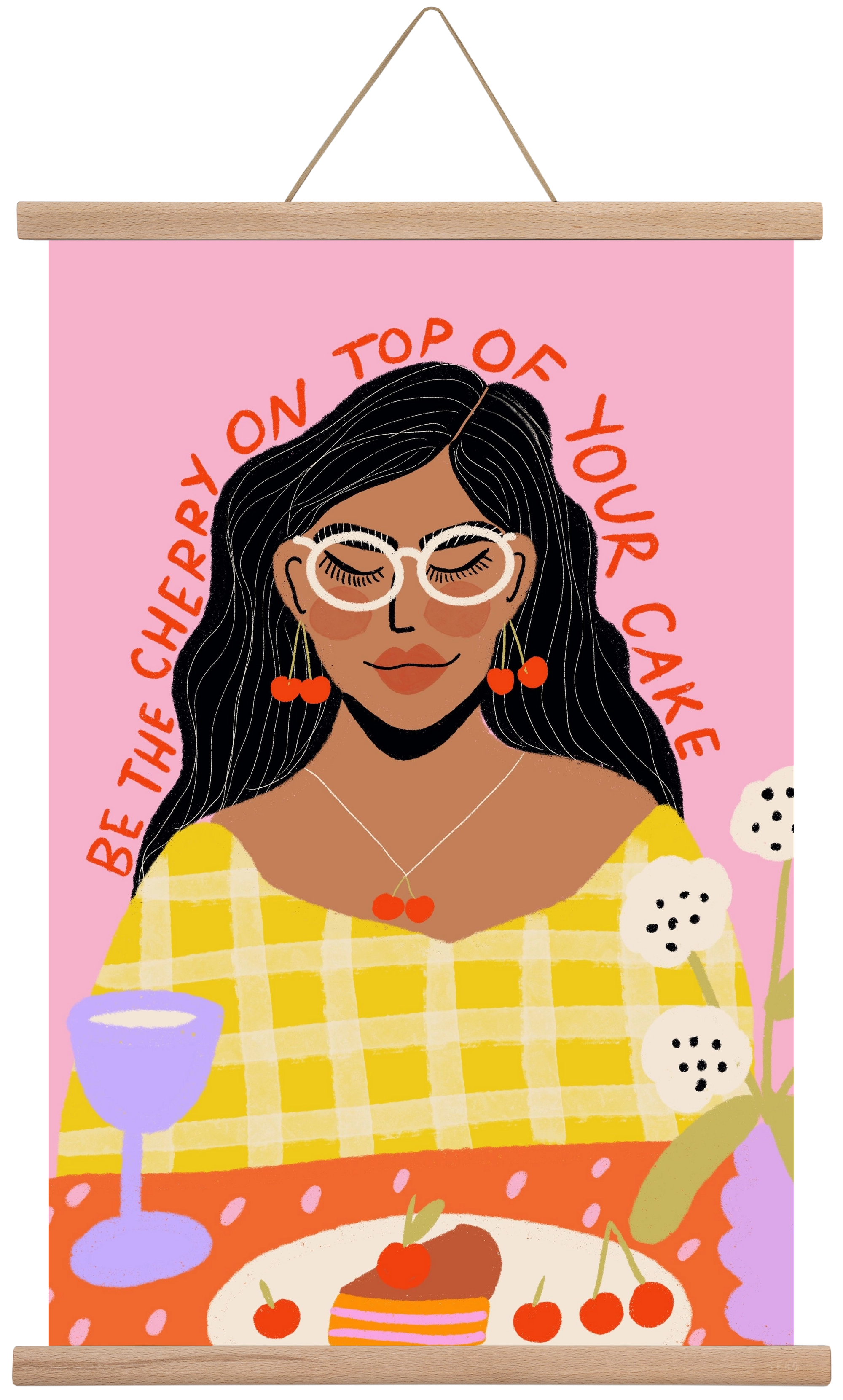 Be the cherry on your own cake , 40x60 cm (40x60 cm), Tölgy akasztó