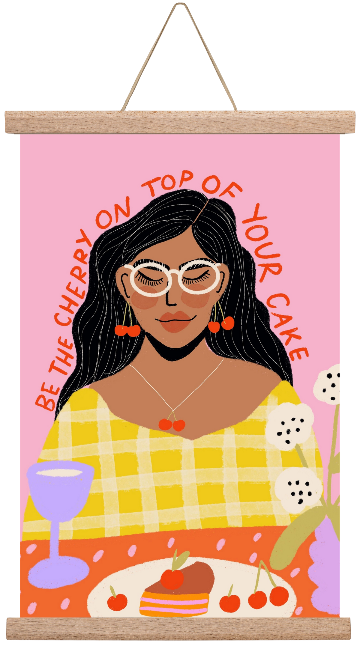 Be the cherry on your own cake , 30x45 cm (30x45 cm), Tölgy akasztó