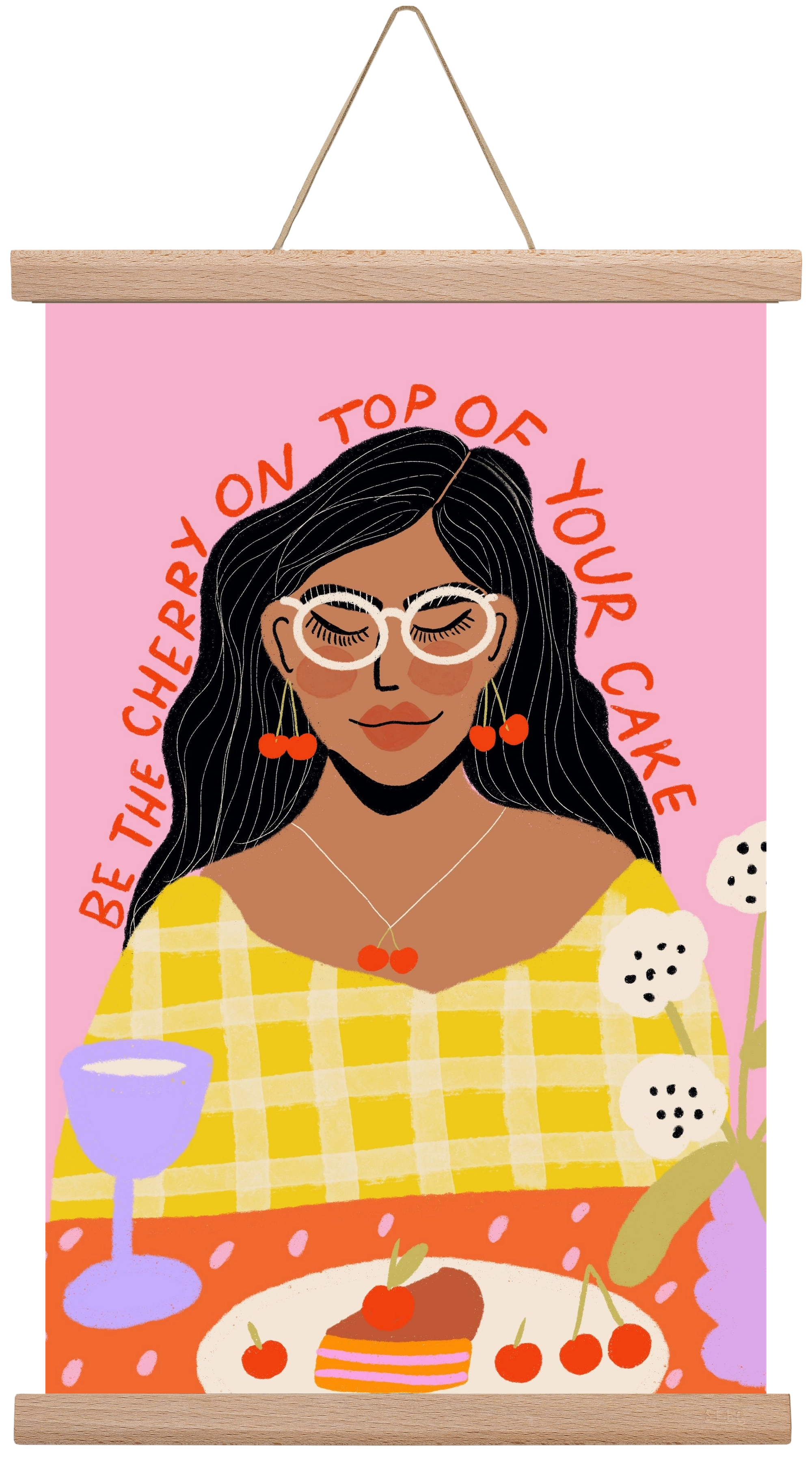 Be the cherry on your own cake , 30x45 cm (30x45 cm), Tölgy akasztó