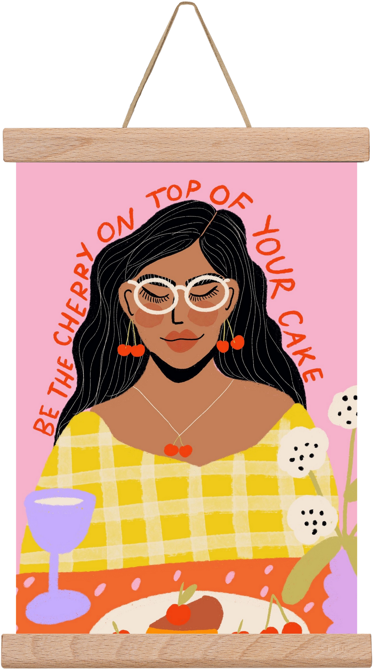 Be the cherry on your own cake , 20x30 cm (20x30 cm), Tölgy akasztó