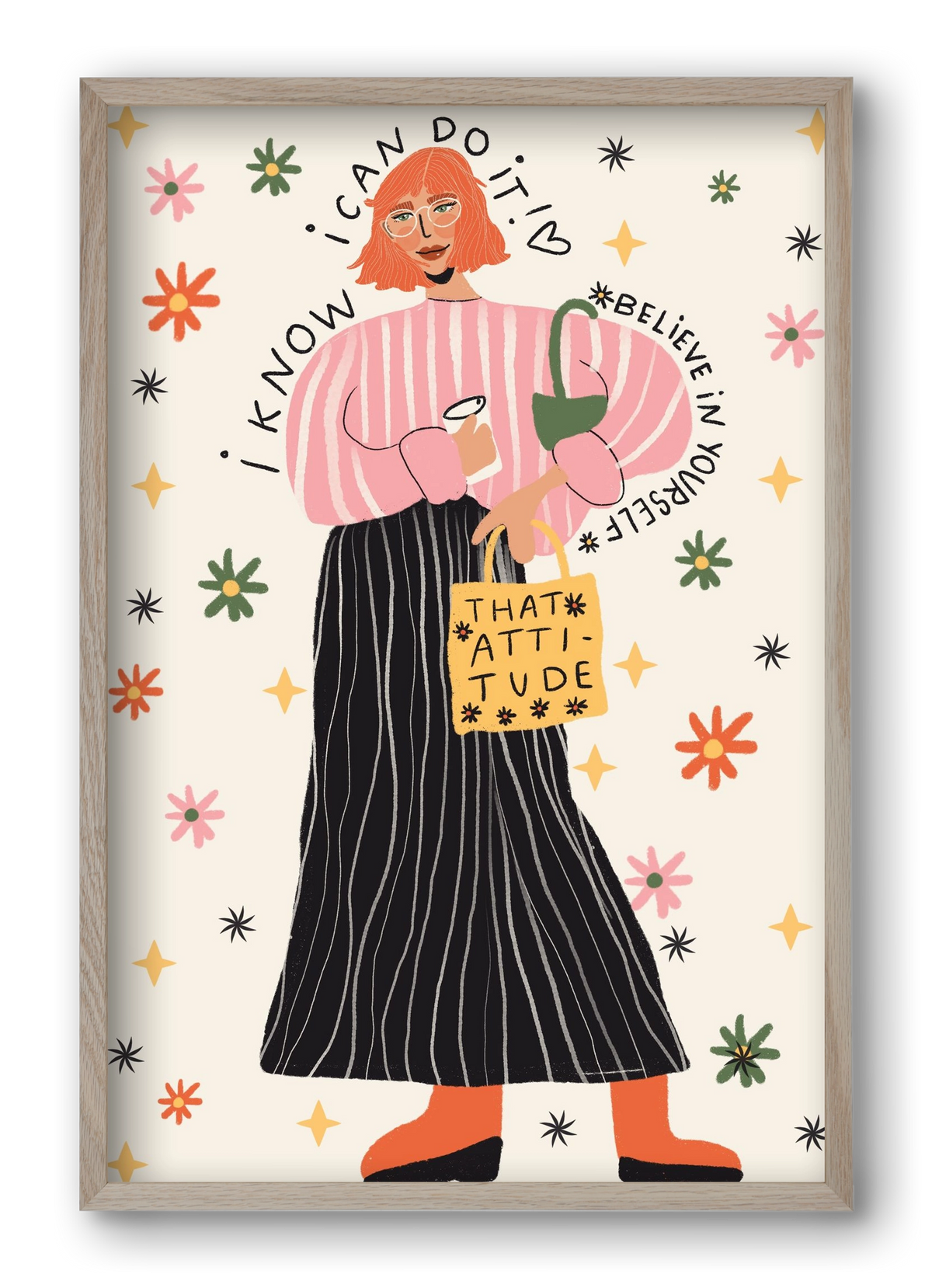 I CAN do it , 40x60 cm (40x60 cm), Tölgy keret