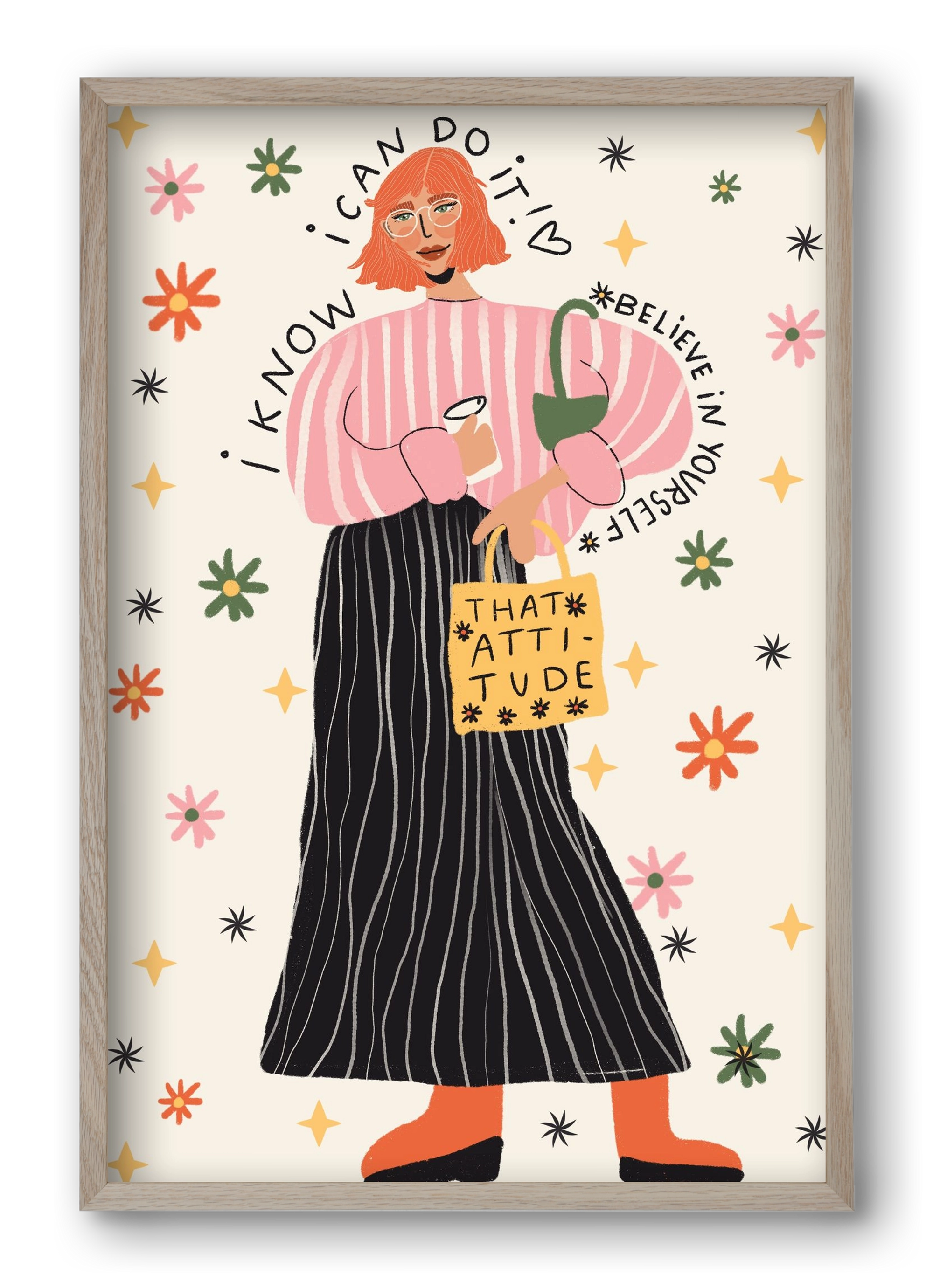 I CAN do it , 40x60 cm (40x60 cm), Tölgy keret