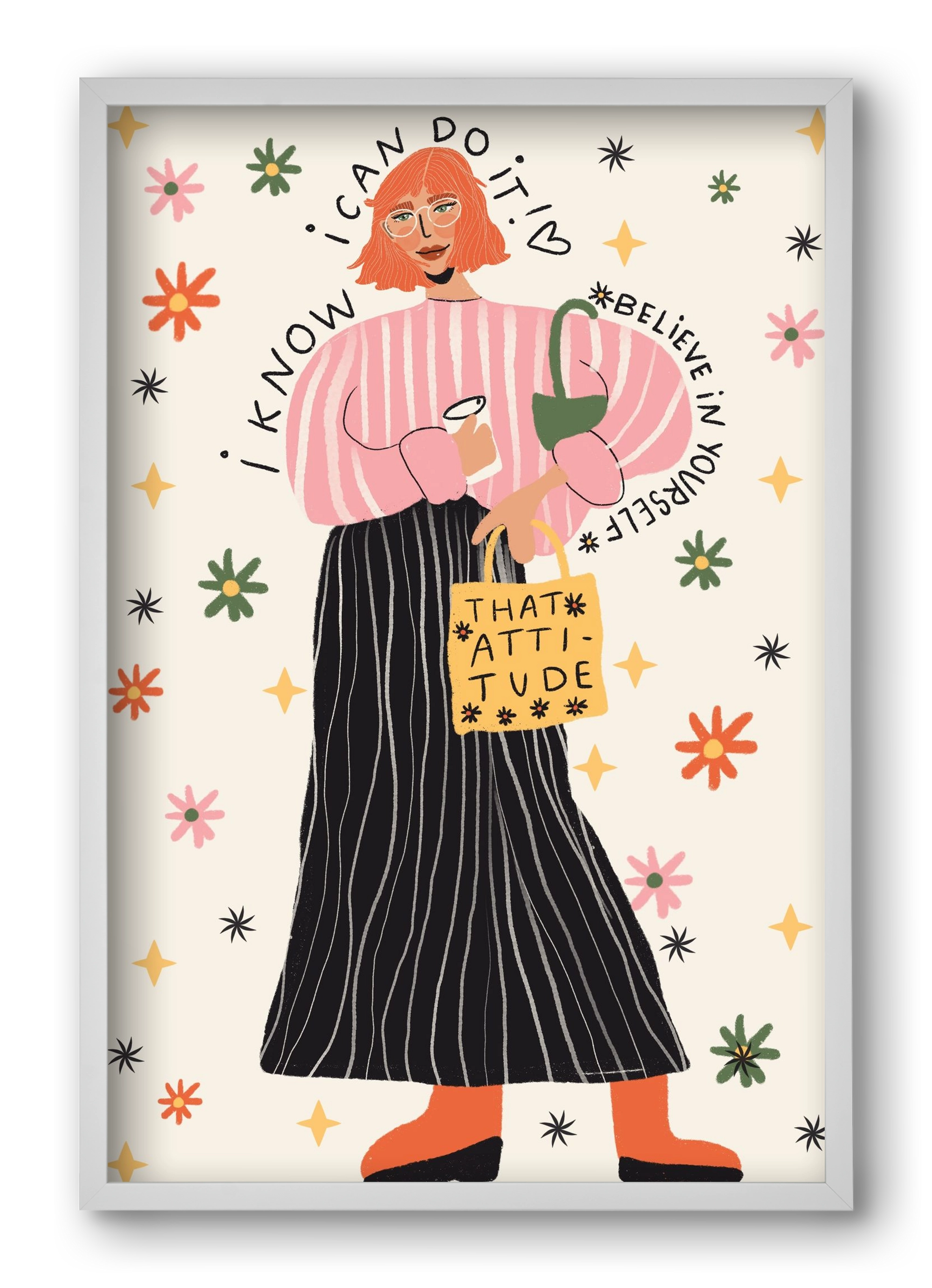 I CAN do it , 40x60 cm (40x60 cm), Fehér keret