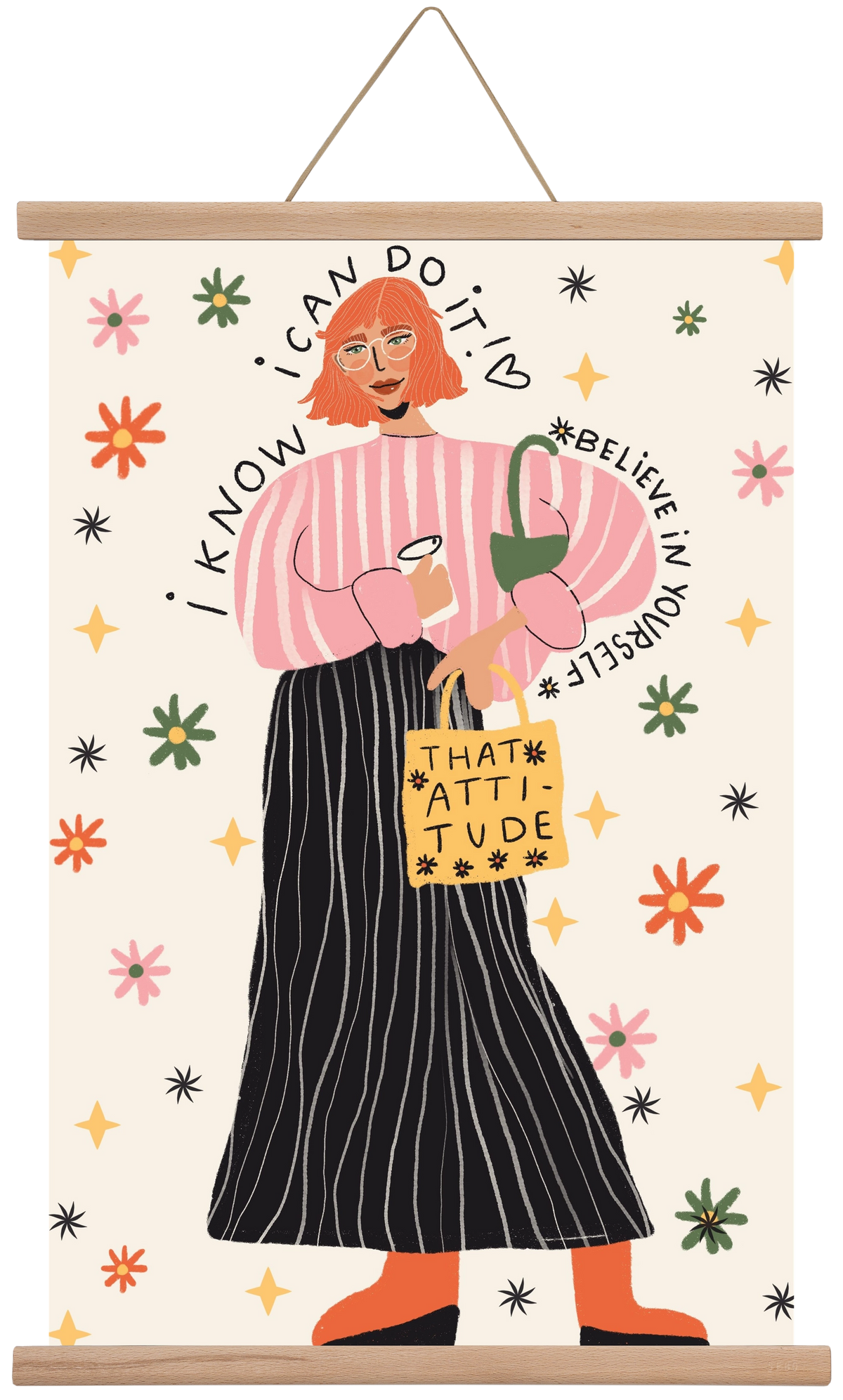 I CAN do it , 40x60 cm (40x60 cm), Tölgy akasztó