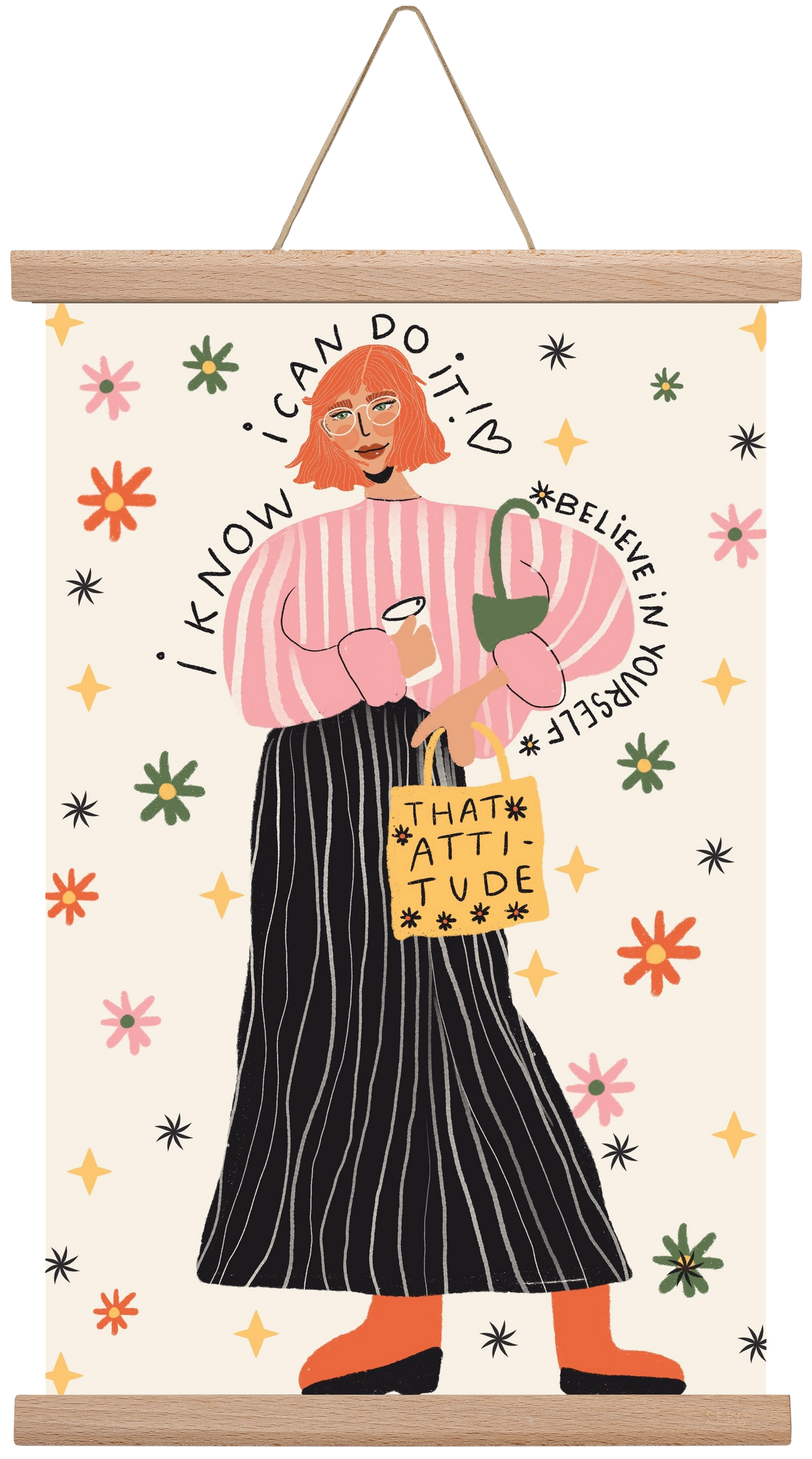 I CAN do it , 30x45 cm (30x45 cm), Tölgy akasztó