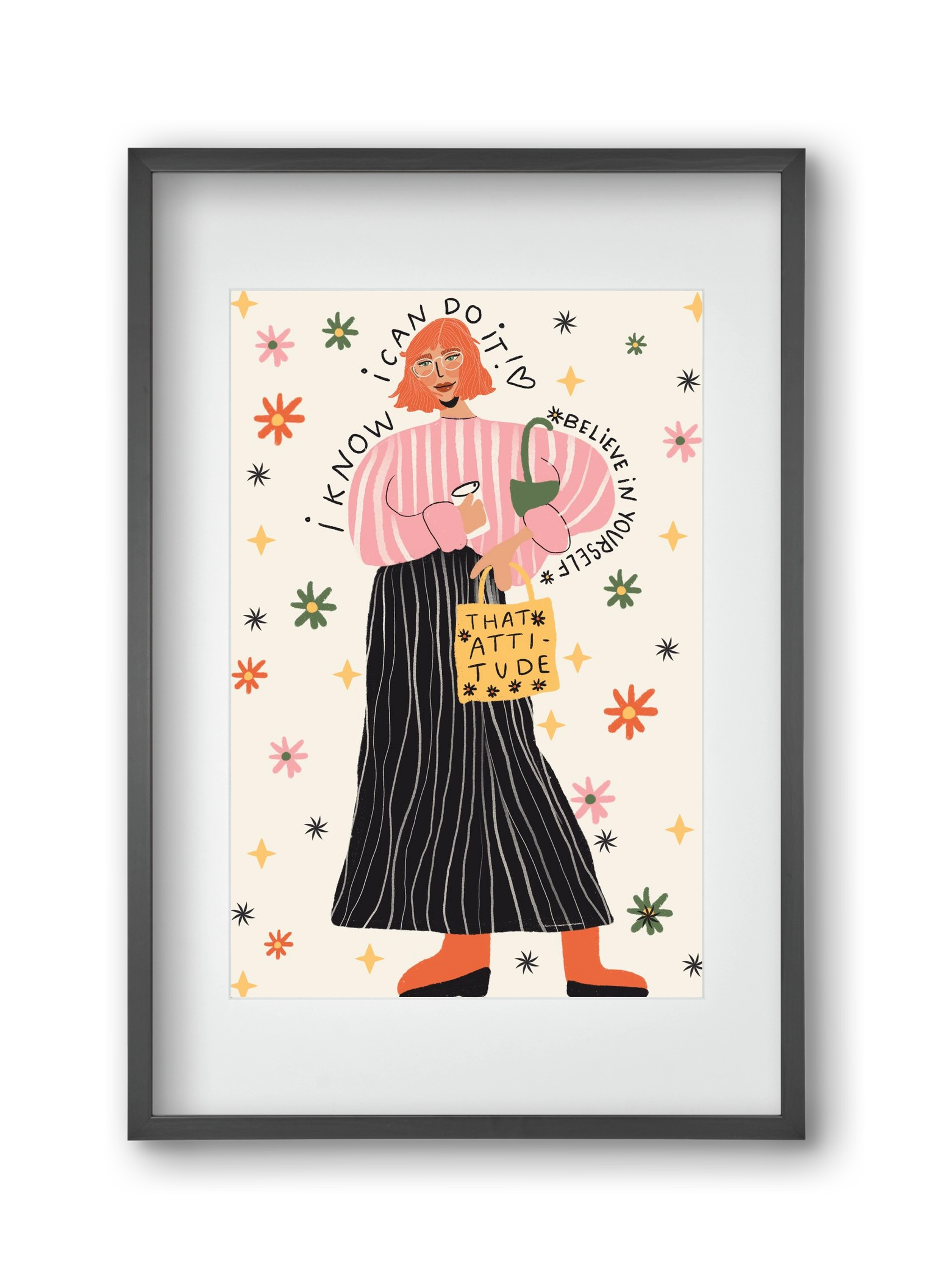 I CAN do it , 30x45 cm (20x30 cm), Fekete keret, paszpartuval