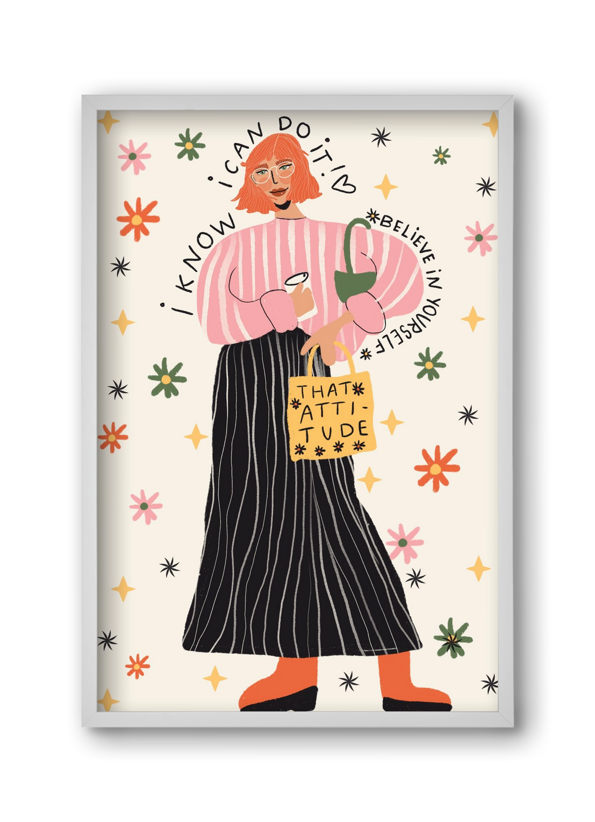 I CAN do it , 30x45 cm (30x45 cm), Fehér keret