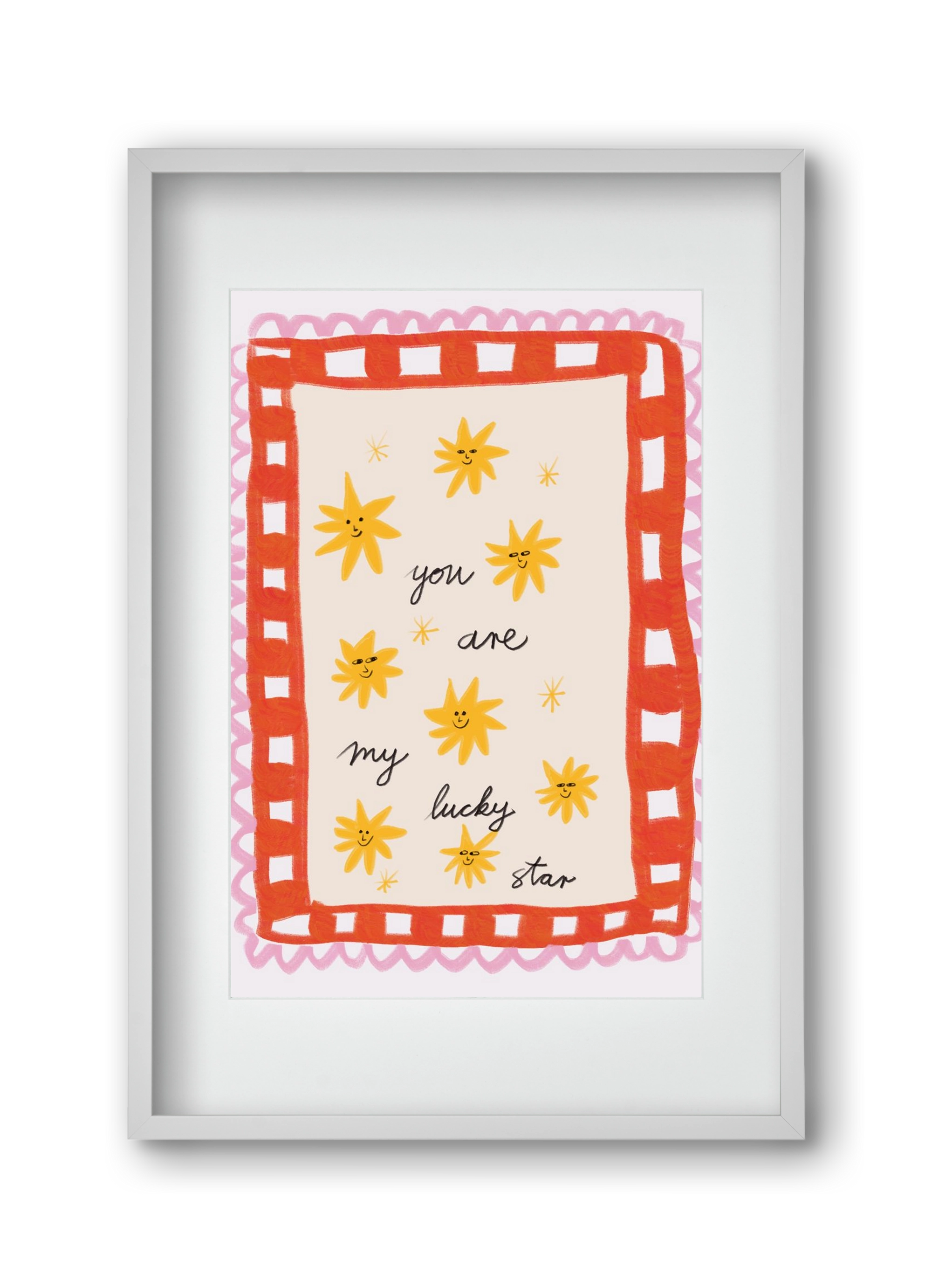 Lucky Star, 30x45 cm (20x30 cm), Fehér keret, paszpartuval