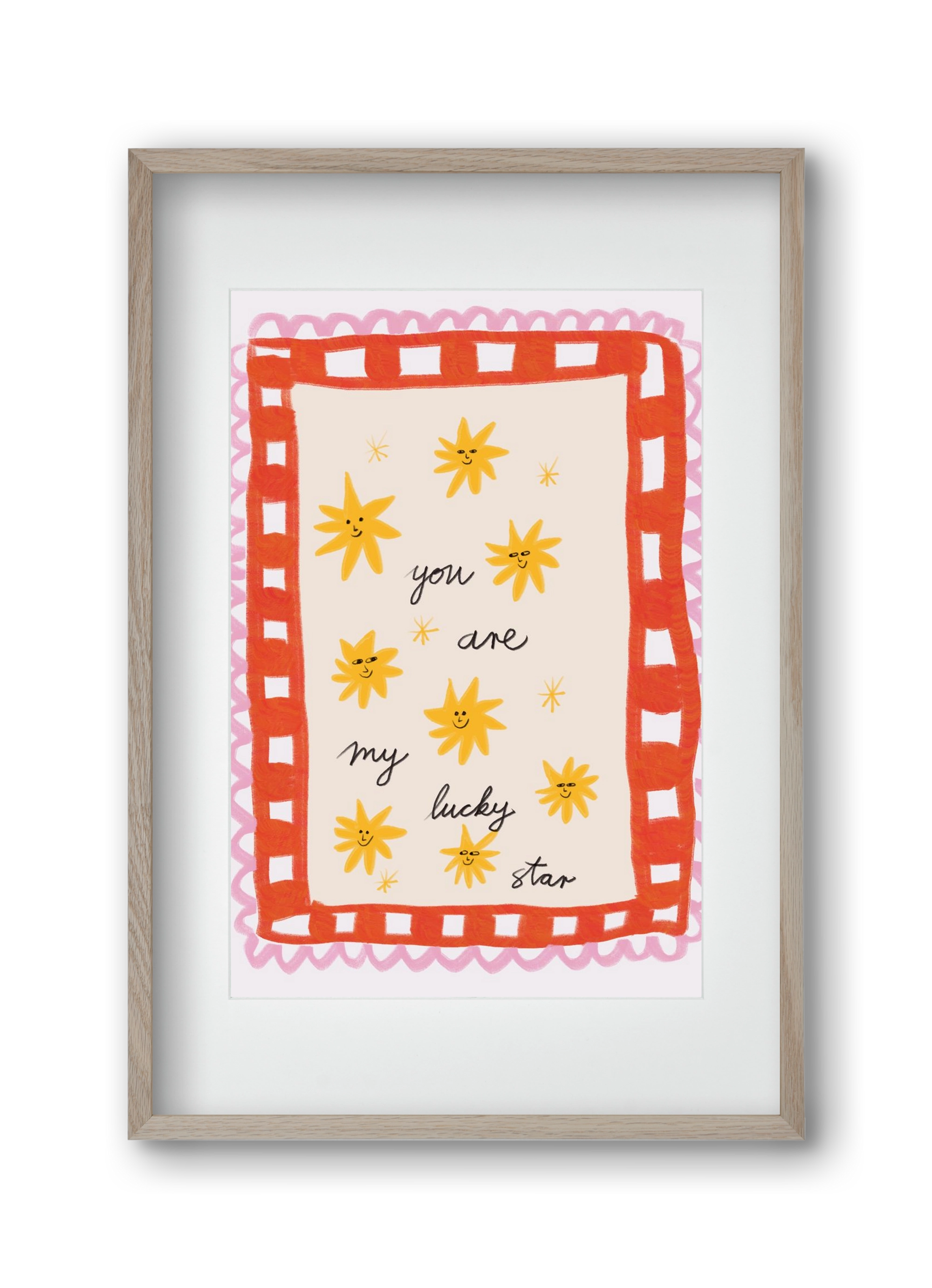 Lucky Star, 30x45 cm (20x30 cm), Tölgy keret, paszpartuval