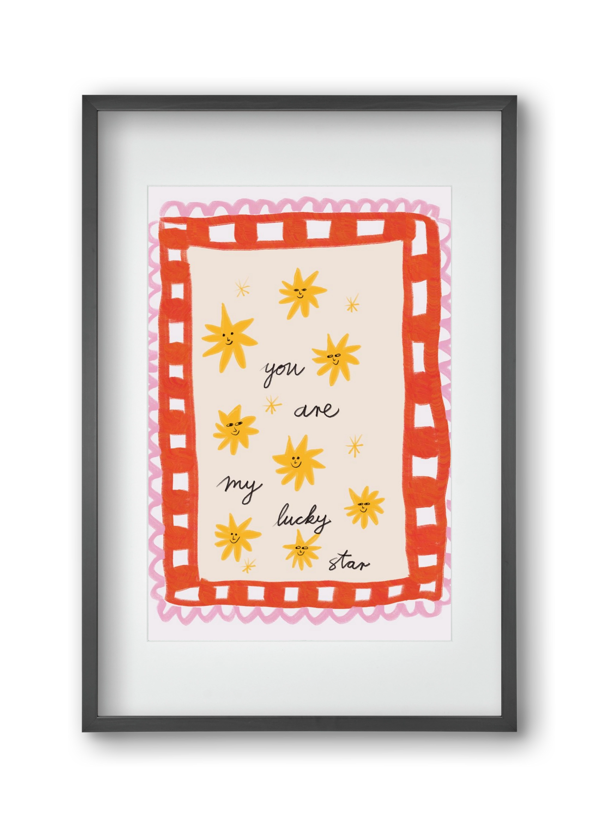 Lucky Star, 30x45 cm (20x30 cm), Fekete keret, paszpartuval
