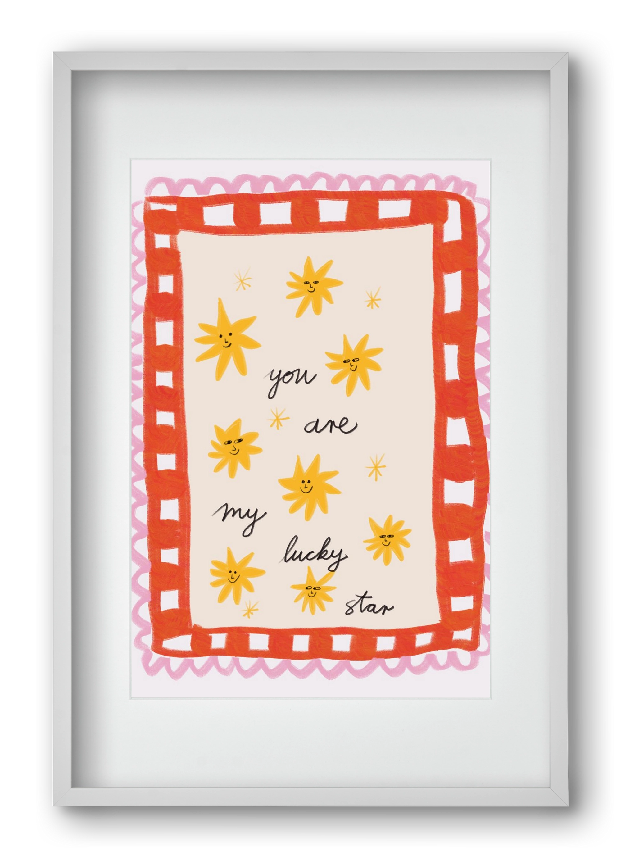 Lucky Star, 40x60 cm (30x45 cm), Fehér keret, paszpartuval