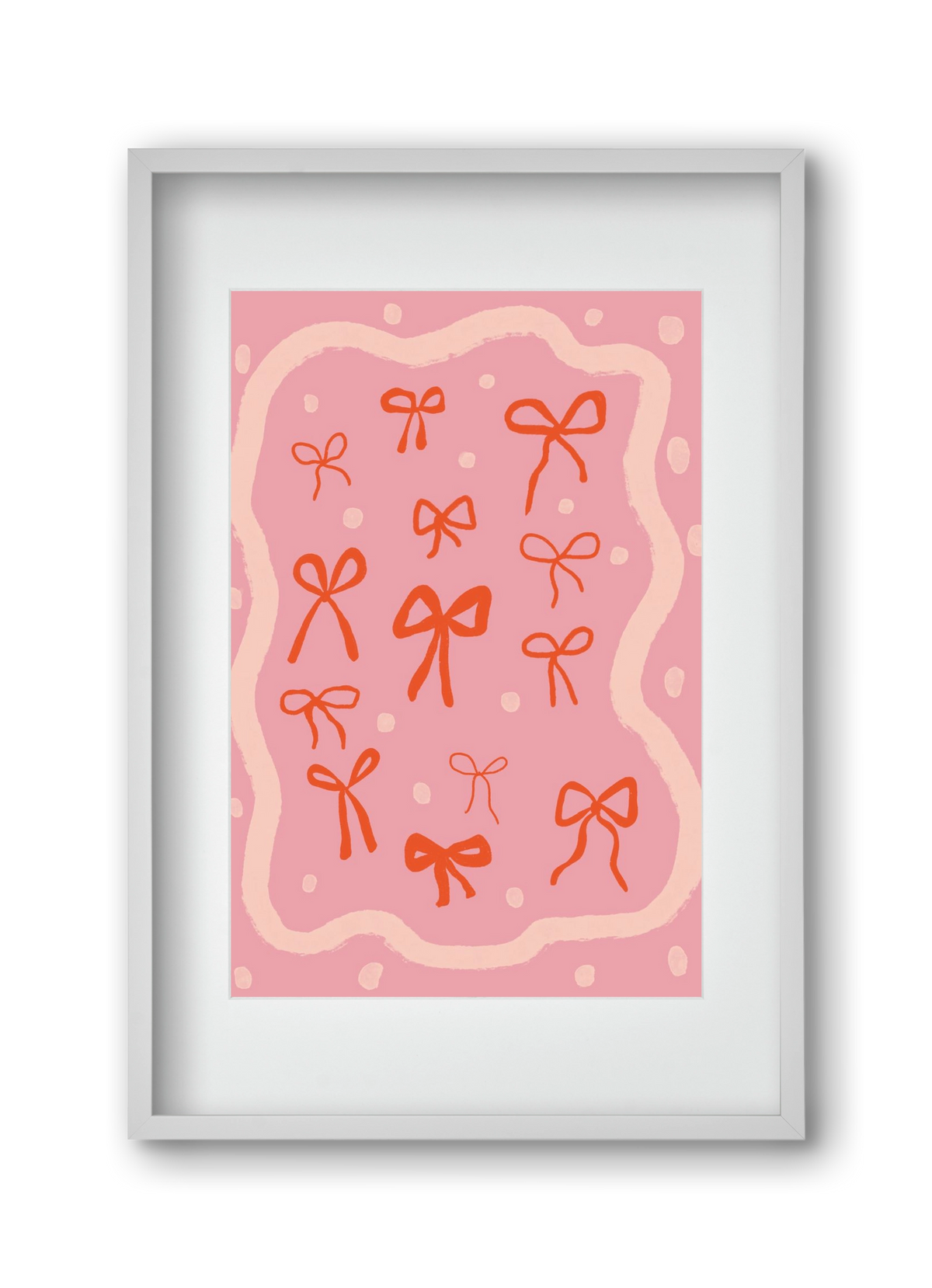 Little bows , 30x45 cm (20x30 cm), Fehér keret, paszpartuval