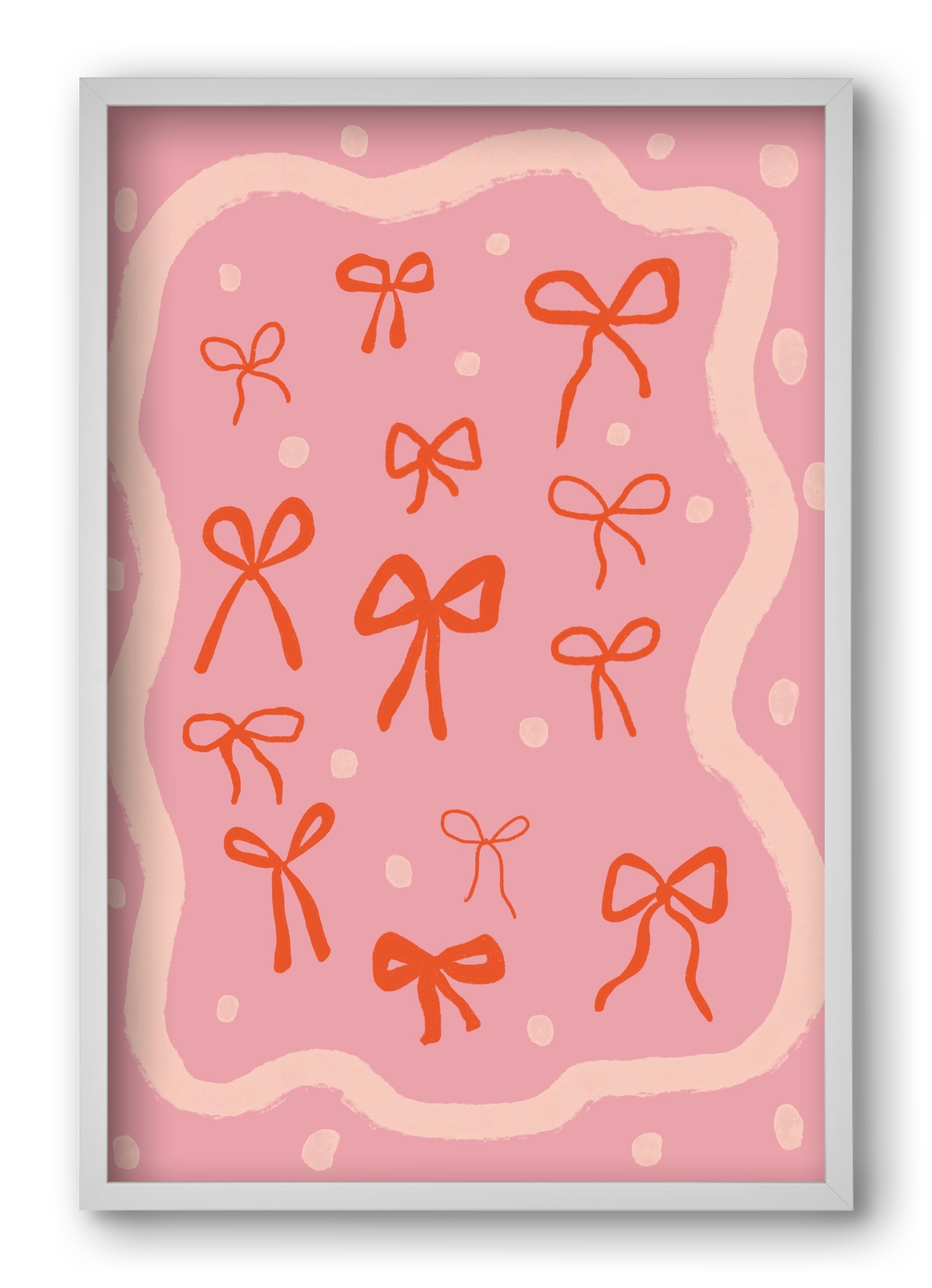 Little bows , 40x60 cm (40x60 cm), Fehér keret