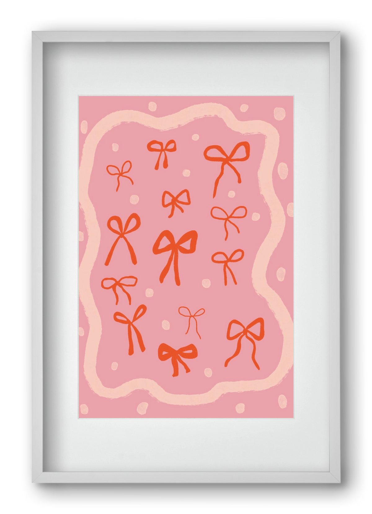 Little bows , 40x60 cm (30x45 cm), Fehér keret, paszpartuval