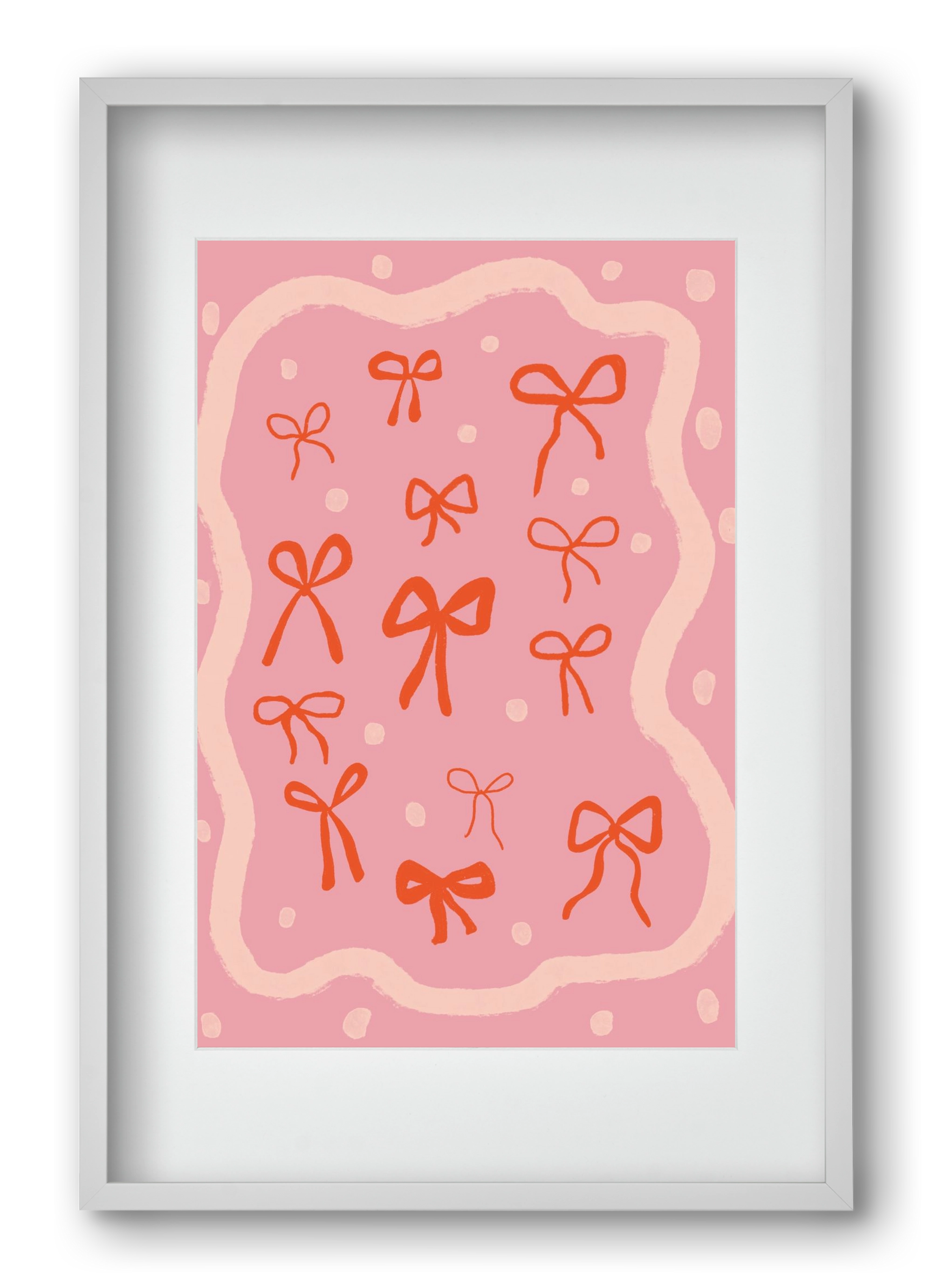 Little bows , 40x60 cm (30x45 cm), Fehér keret, paszpartuval