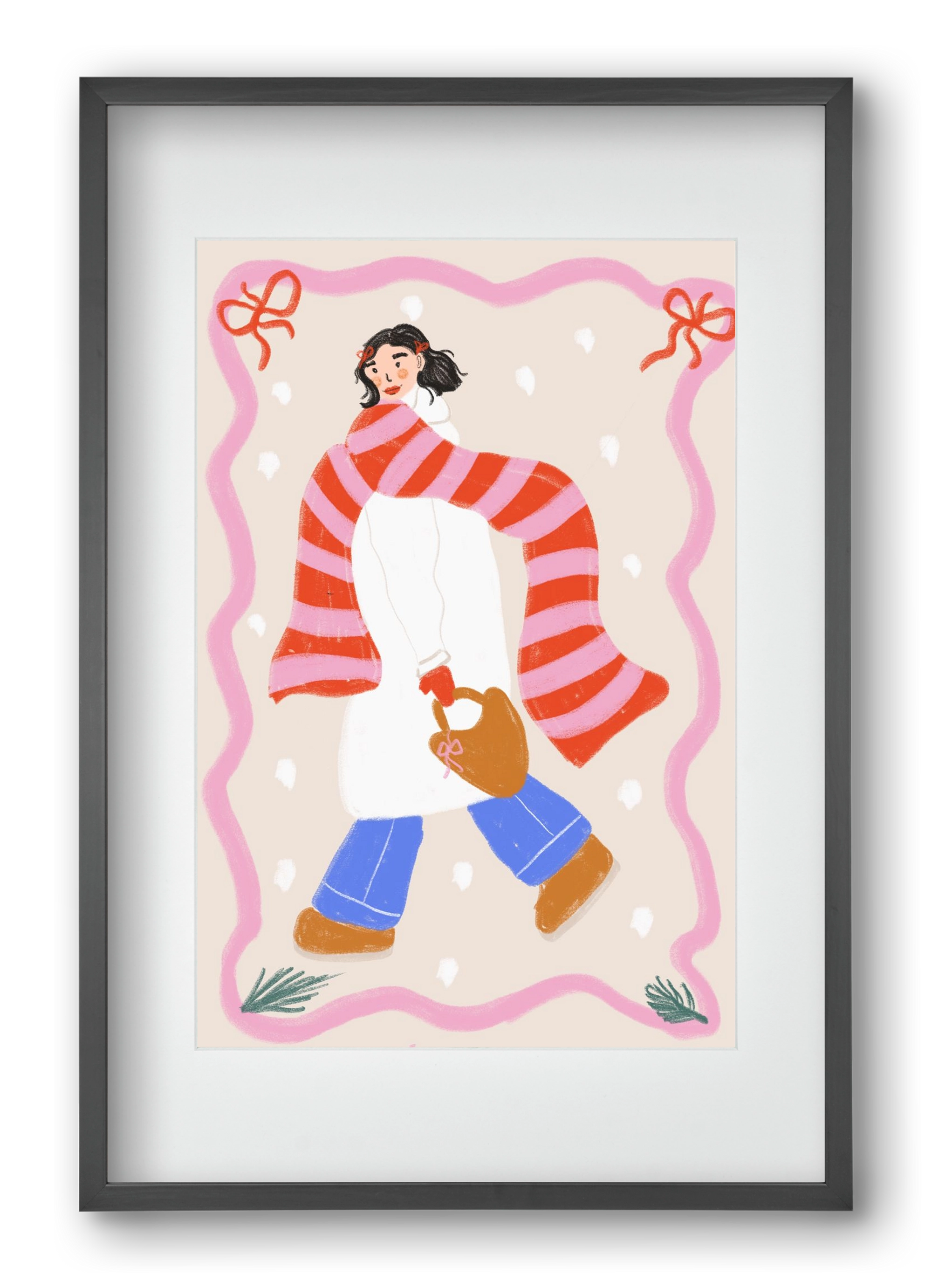 Keep warm , 40x60 cm (30x45 cm), Fekete keret, paszpartuval