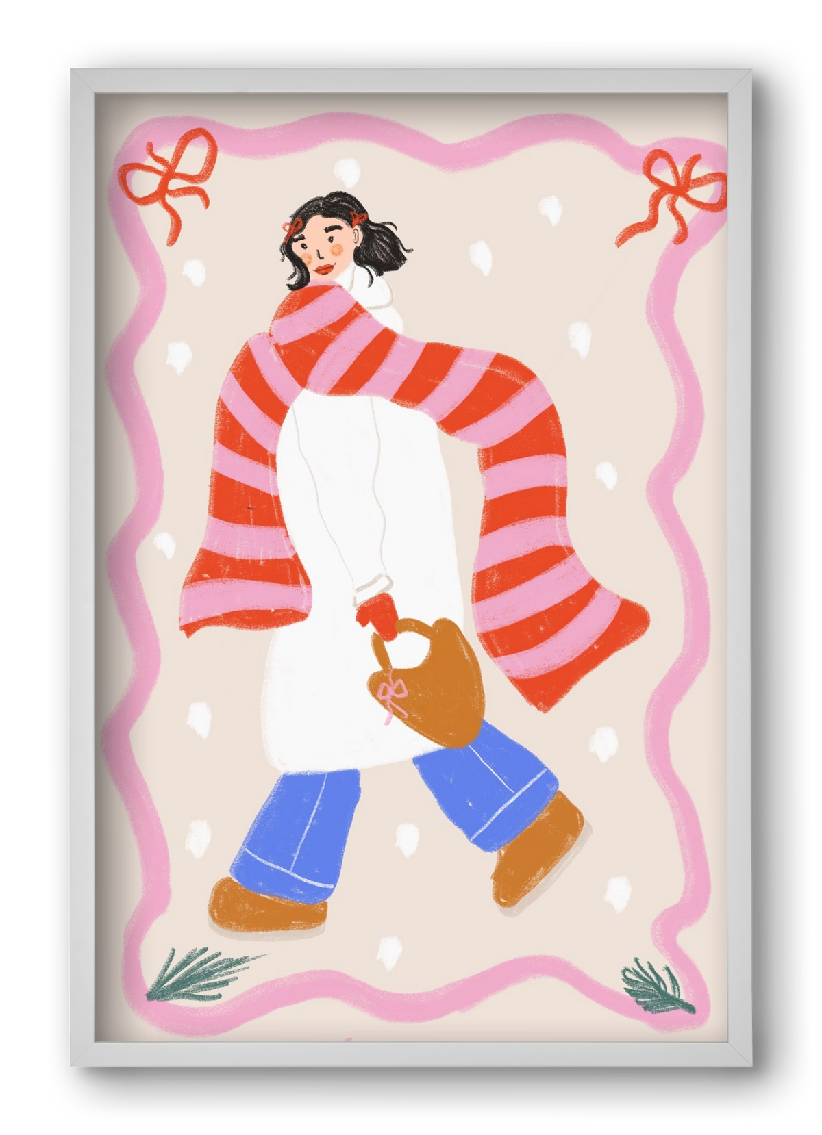 Keep warm , 40x60 cm (40x60 cm), Fehér keret