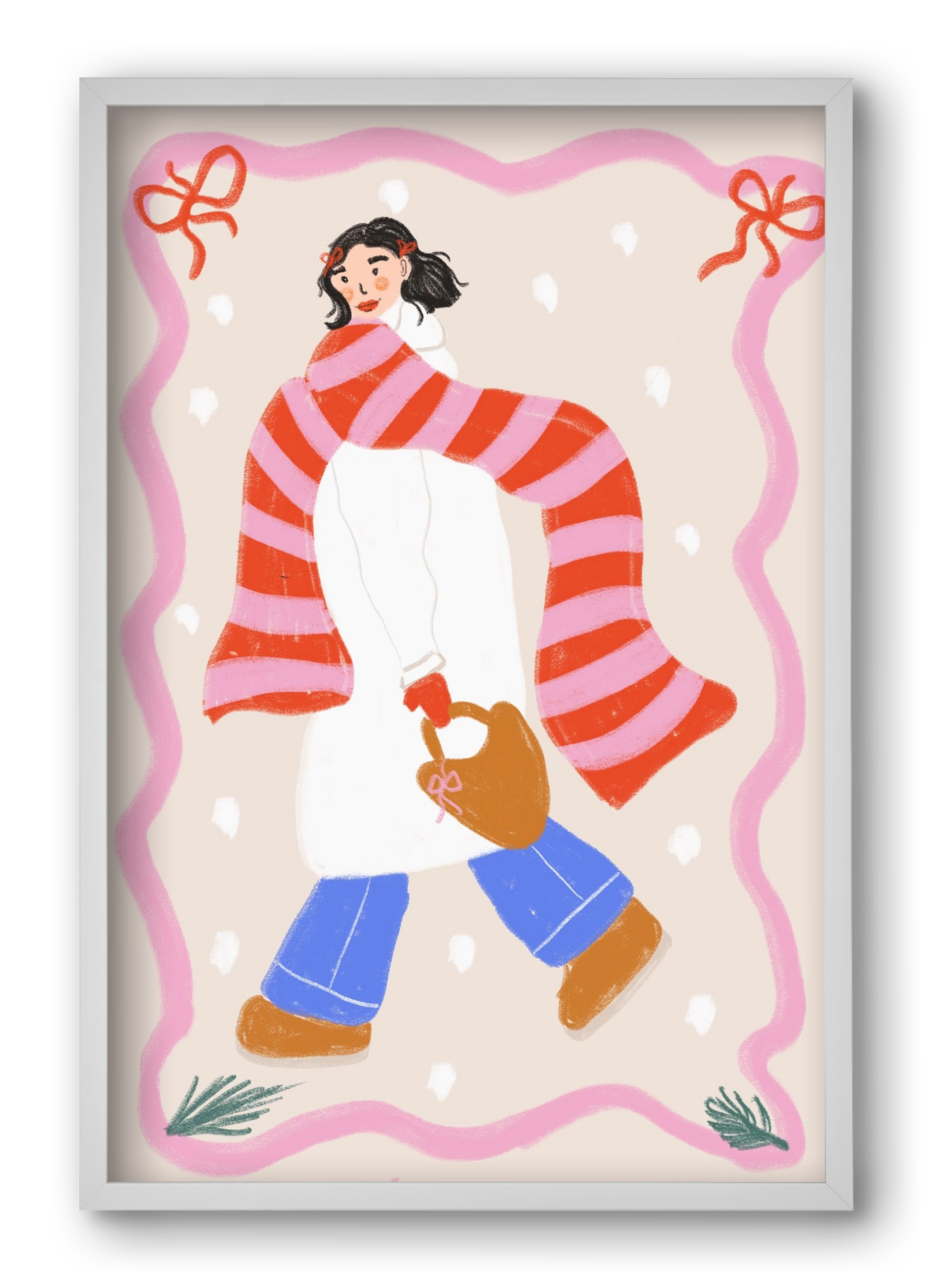 Keep warm , 40x60 cm (40x60 cm), Fehér keret