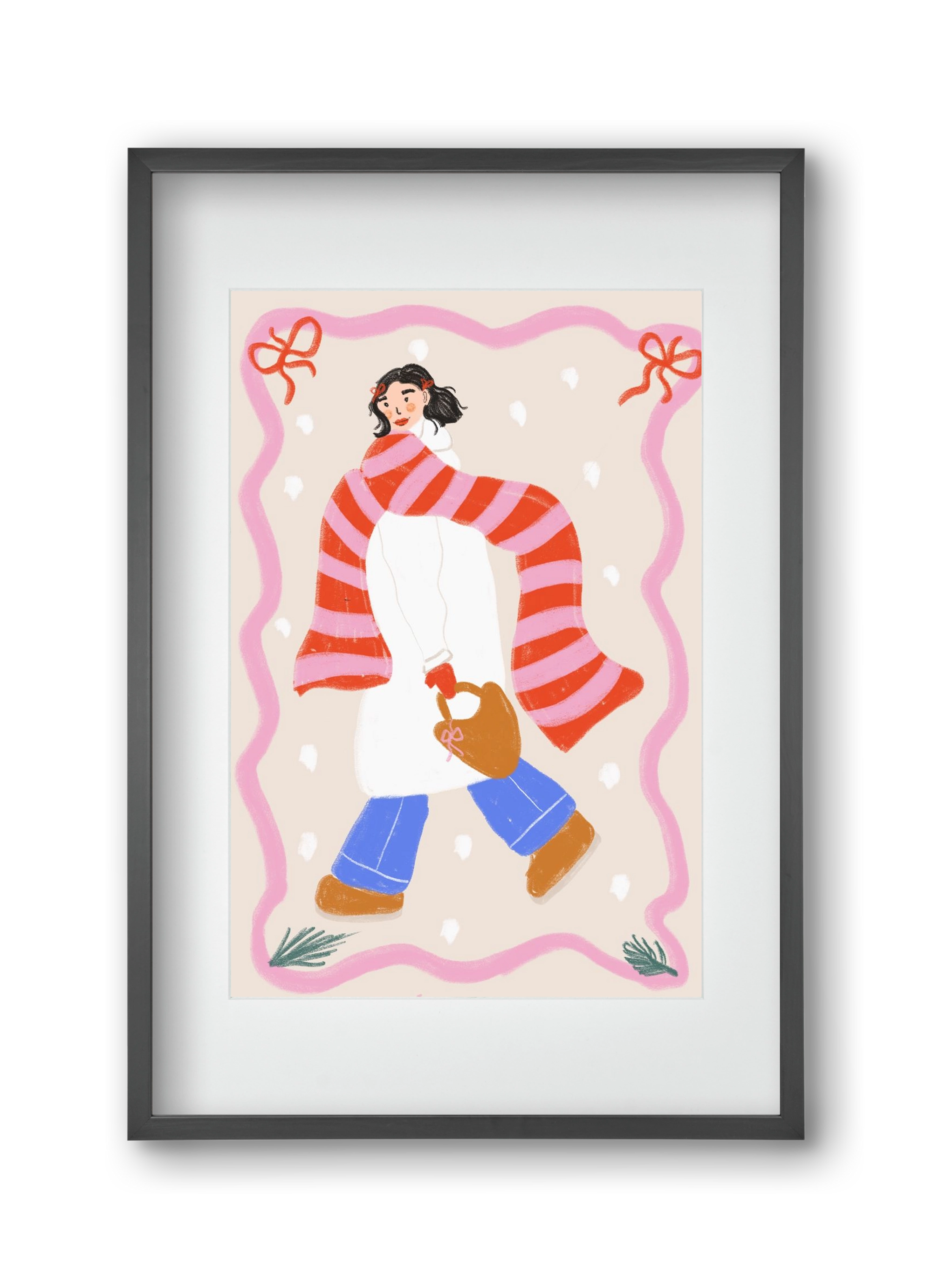 Keep warm , 30x45 cm (20x30 cm), Fekete keret, paszpartuval