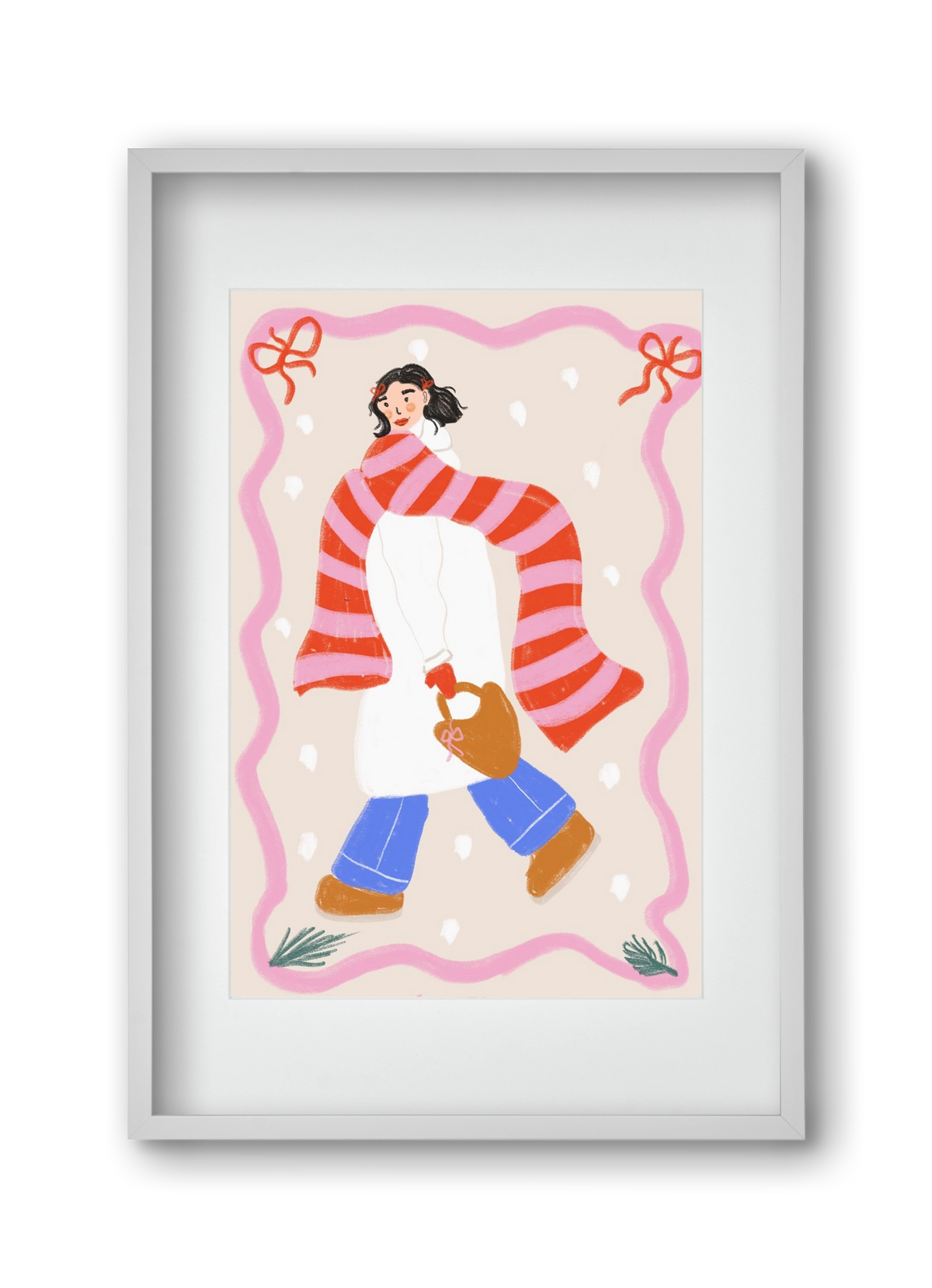 Keep warm , 30x45 cm (20x30 cm), Fehér keret, paszpartuval