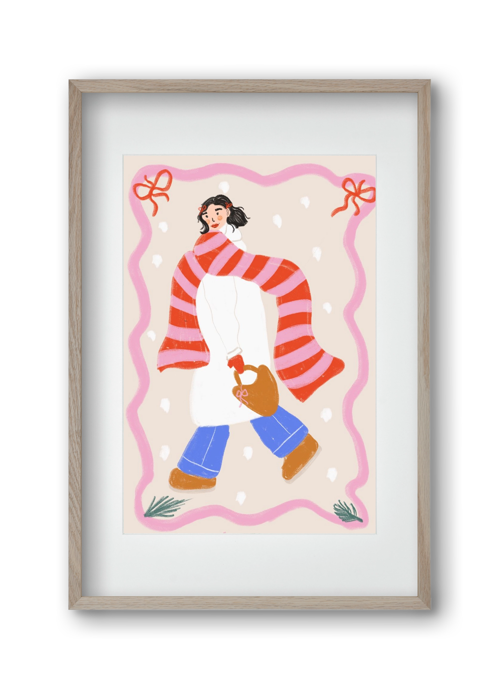 Keep warm , 30x45 cm (20x30 cm), Tölgy keret, paszpartuval