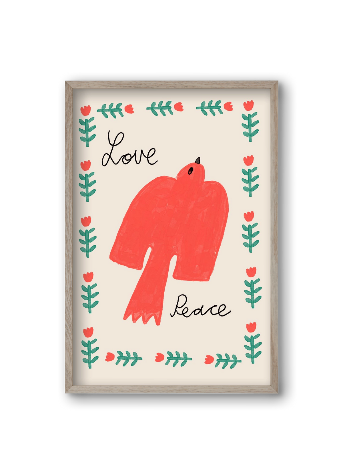 Love and Peace , 20x30 cm (20x30 cm), Tölgy keret