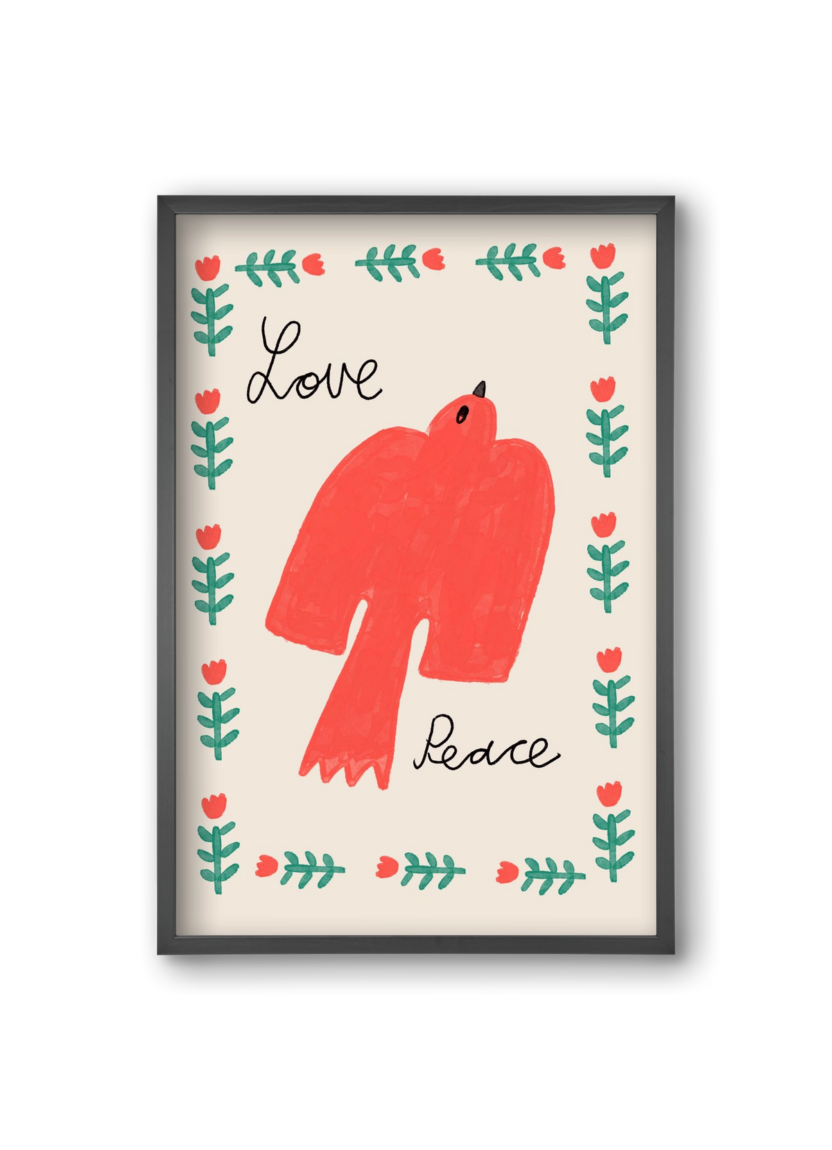 Love and Peace , 20x30 cm (20x30 cm), Fekete keret