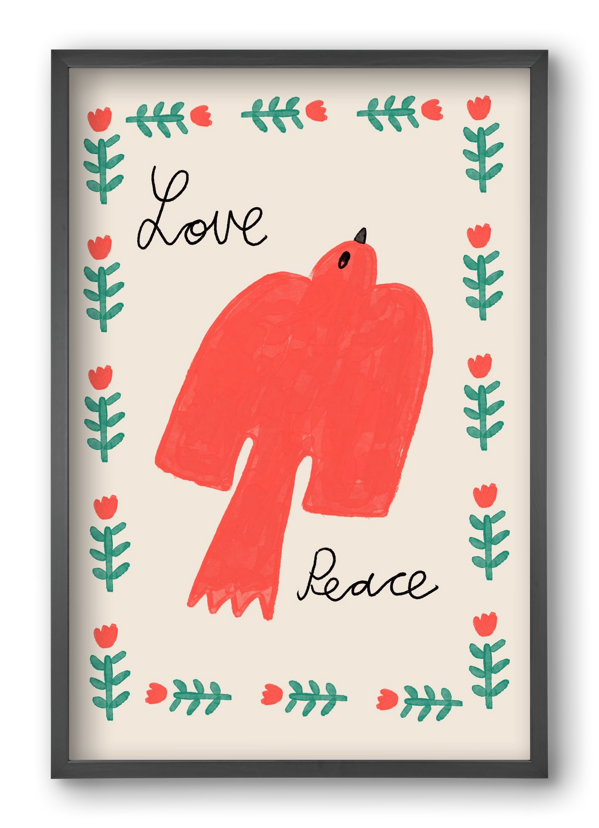 Love and Peace , 40x60 cm (40x60 cm), Fekete keret