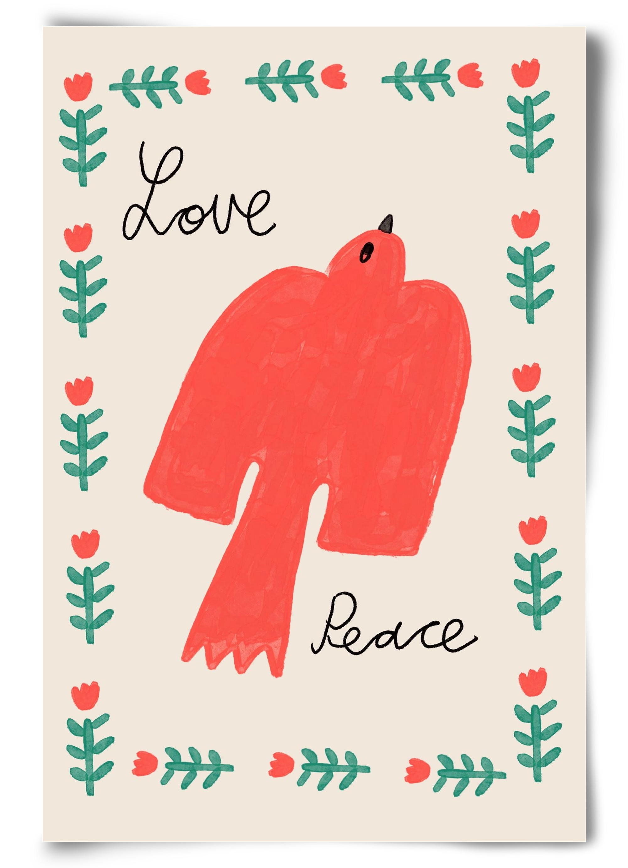 Love and Peace , 60x90 cm, Keret nélkül